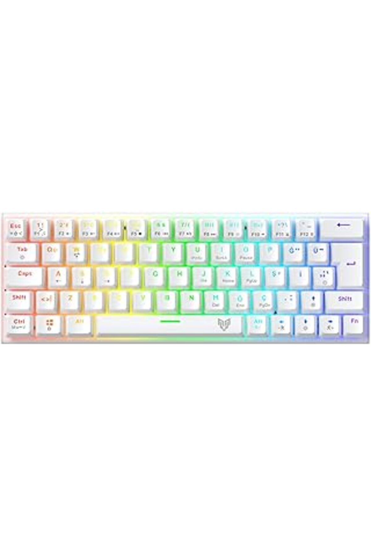 NZM TİCARET Blueforce Runner Ful Rgb Mekanik Gaming Oyuncu Klavyesi Blue Switch Q Beyaz
