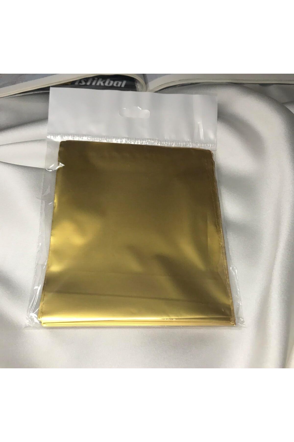 KDROĞLU KDROGLU Tek Renk Gold Lüx Kalın Hediye Paketi Metalize Poşet Bantlı Gift Packet 12x17 Cm (Altın
