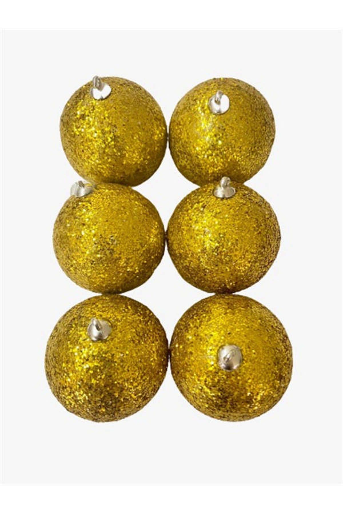 ZERO LAND - 6 adet Strafor Simli Cici Top 5 cm Gold DRSTR