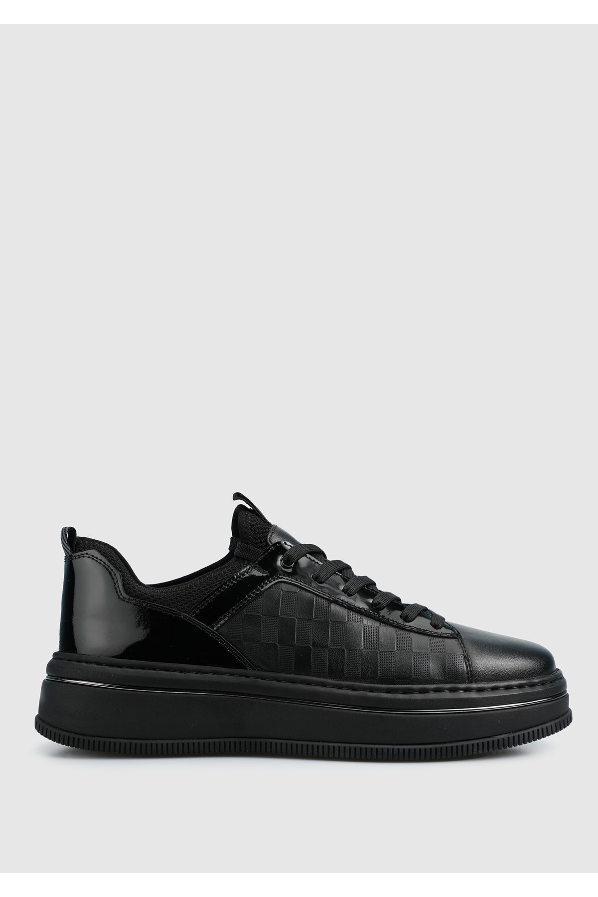 Provoq Siyah Deri Erkek Sneaker