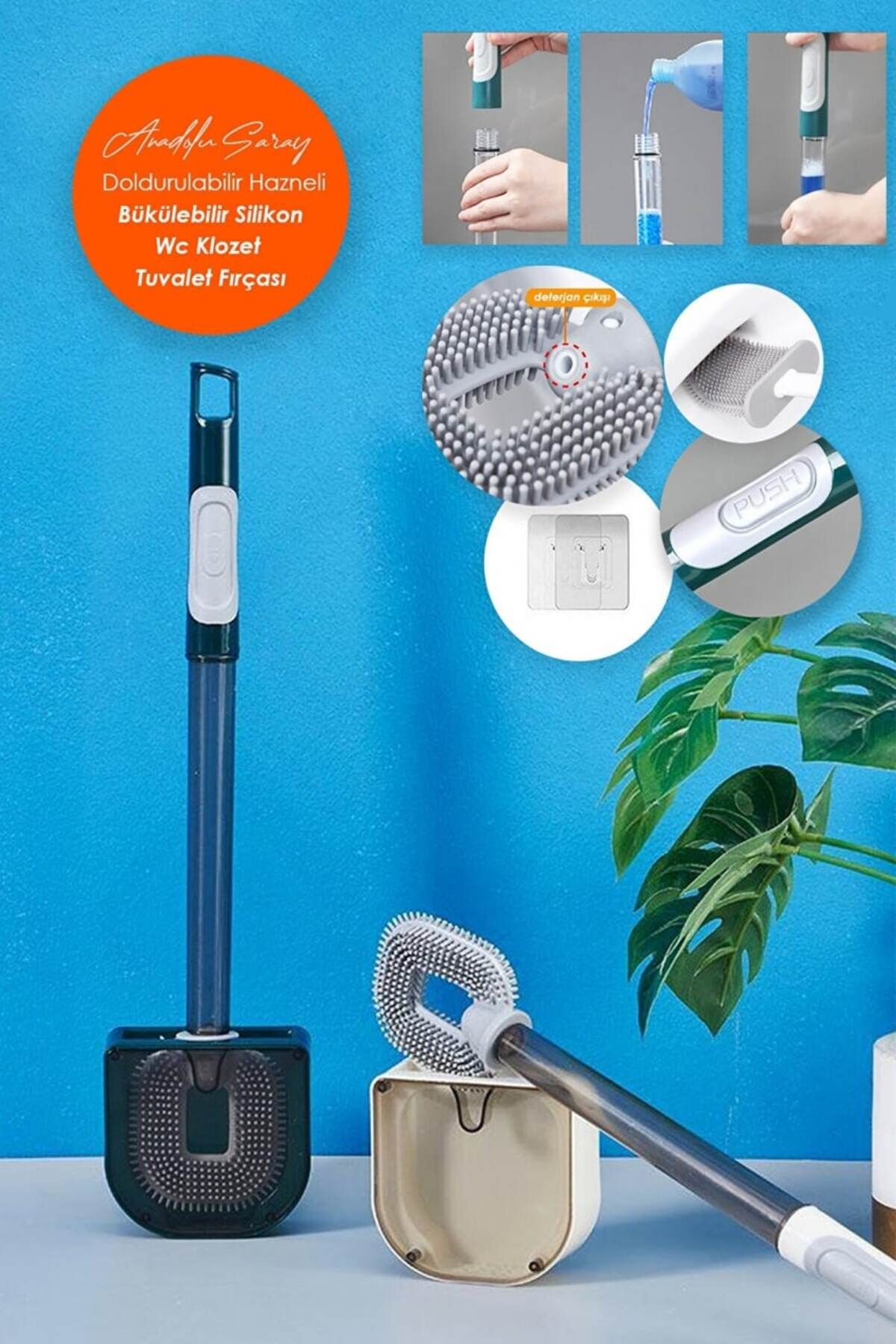 STOREMAX lbstorex SIVI HAZNELİ NEW SİLİKON WC KLOZET FIRÇASI SET Newdsng 1116818