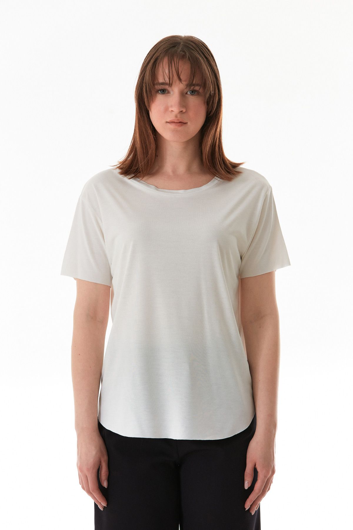 Fulla Moda-Basic Crew Neck Casual Modal T-Shirt 6