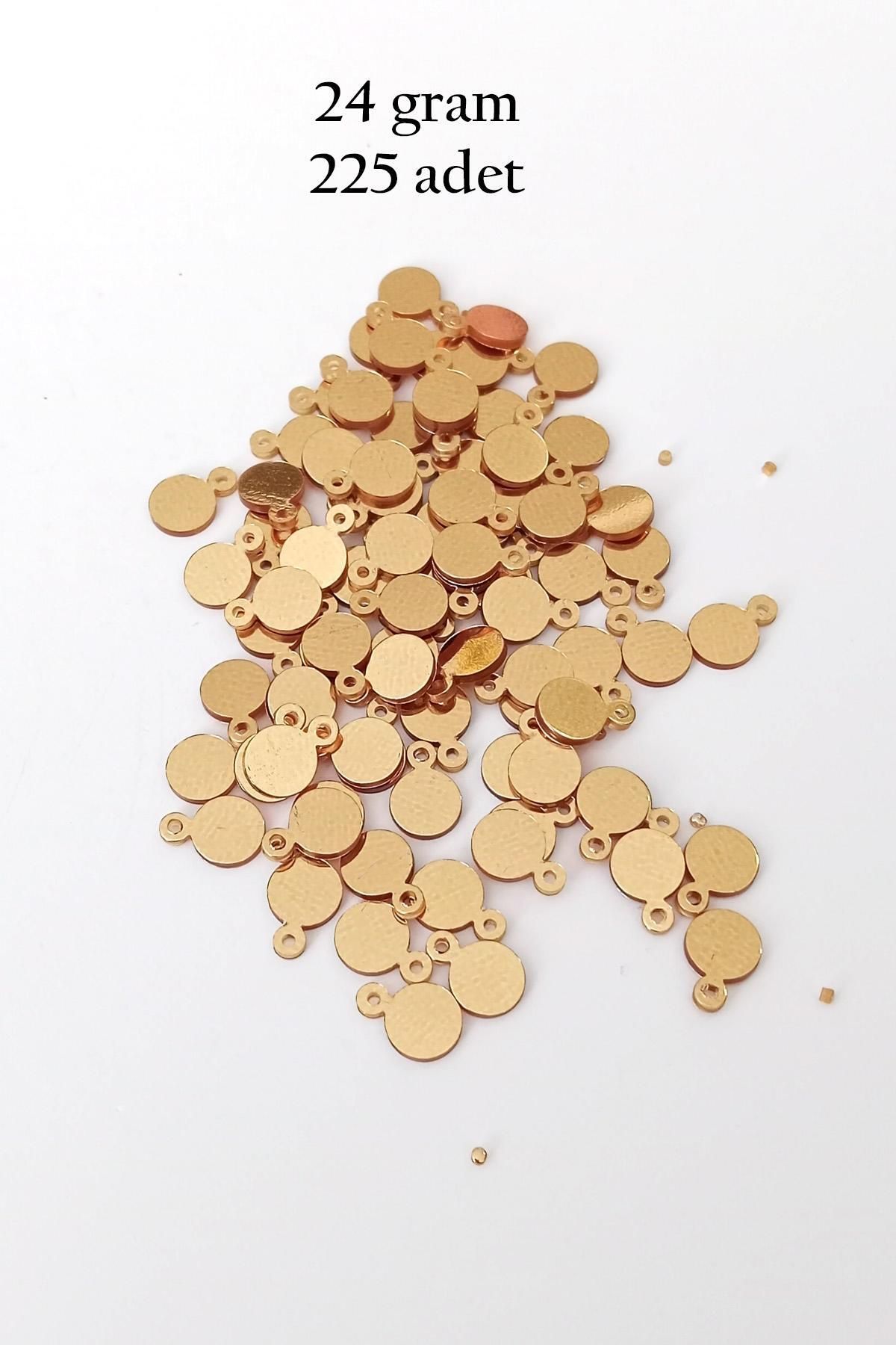 MBB ETİCARET Oya Abiye Bileklik Kolye Pleksi Metalik Plastik Pul Altın Renk 24 gram 225 adet - BNC553