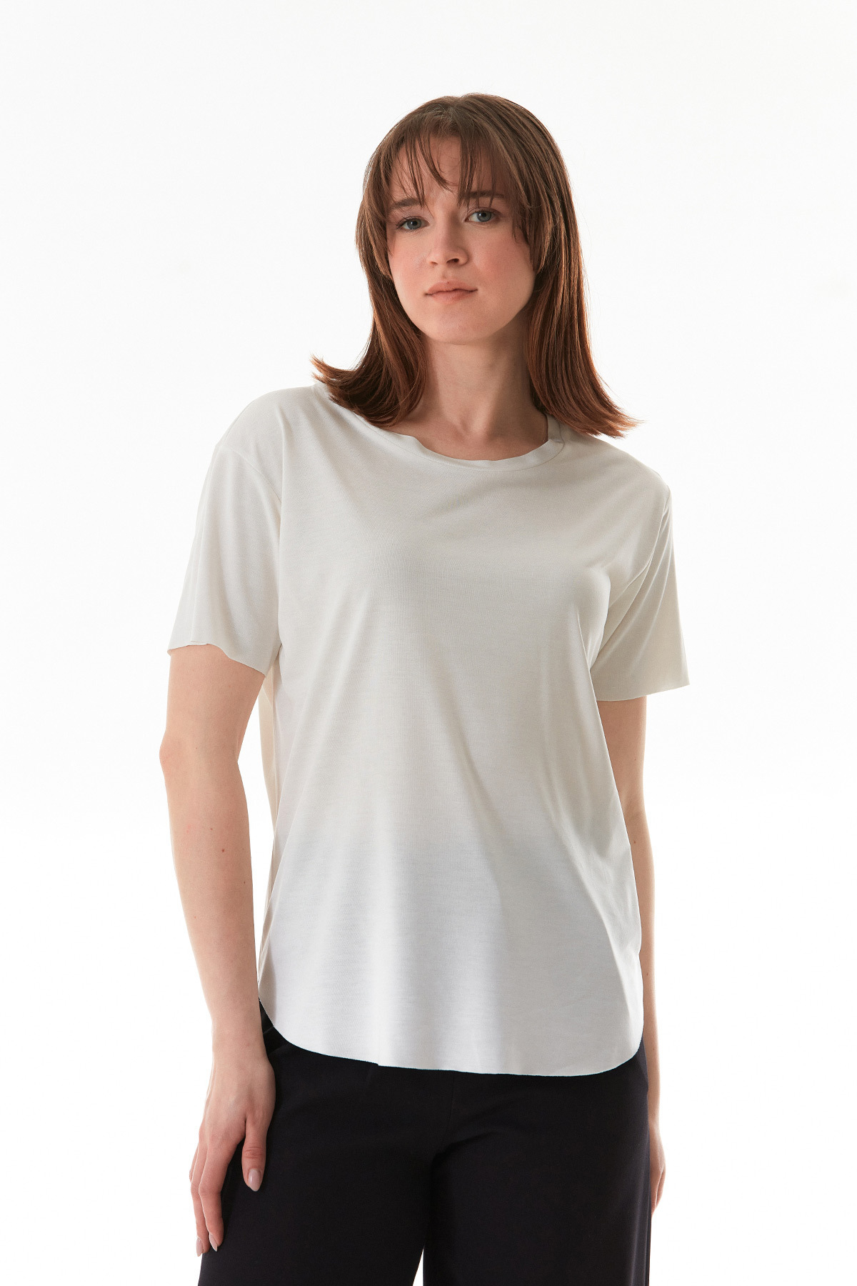 Fulla Moda-Basic Crew Neck Casual Modal T-Shirt 3