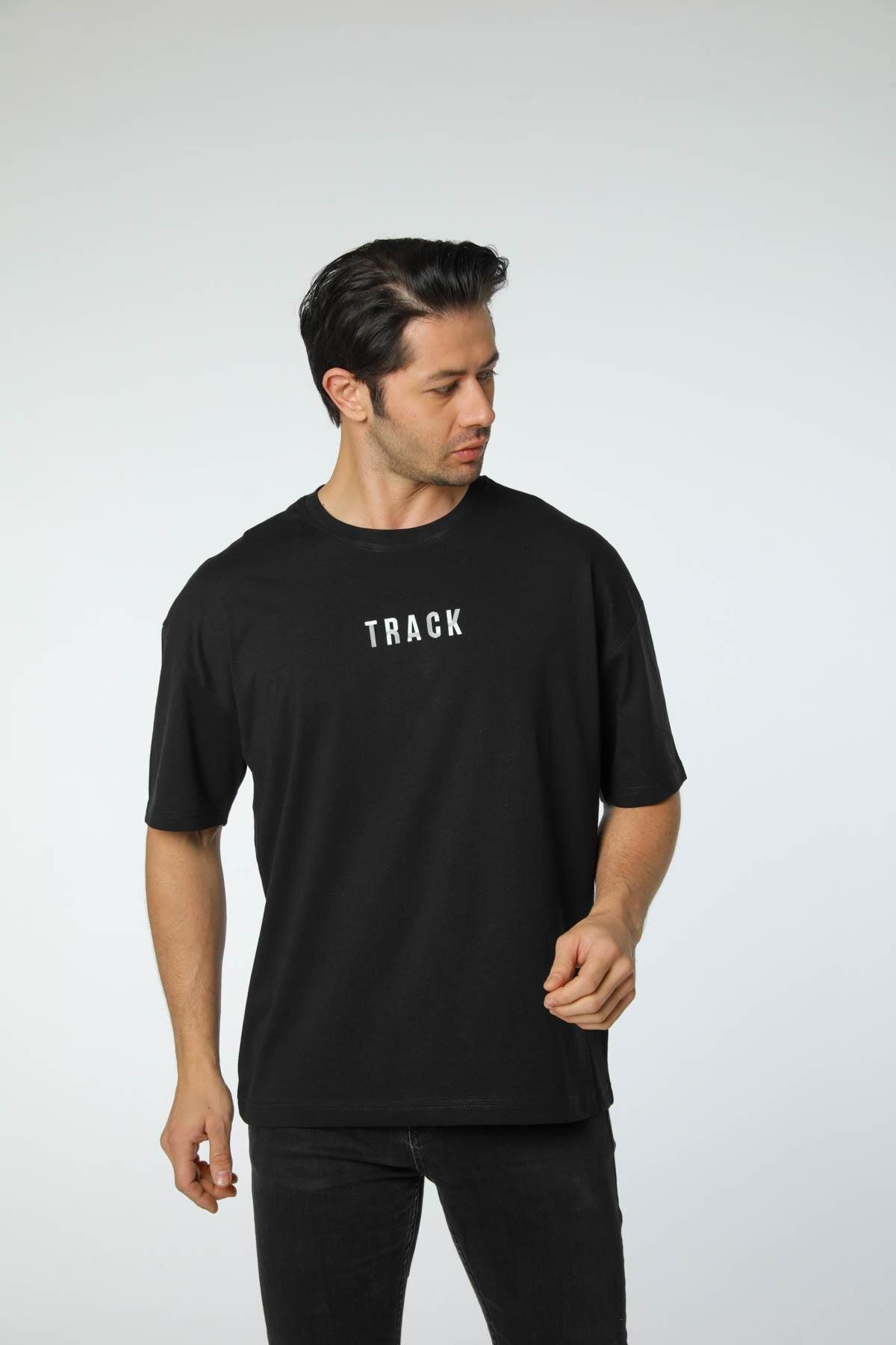 rugatchi Baskılı Oversize Bisiklet Yaka T-Shirt