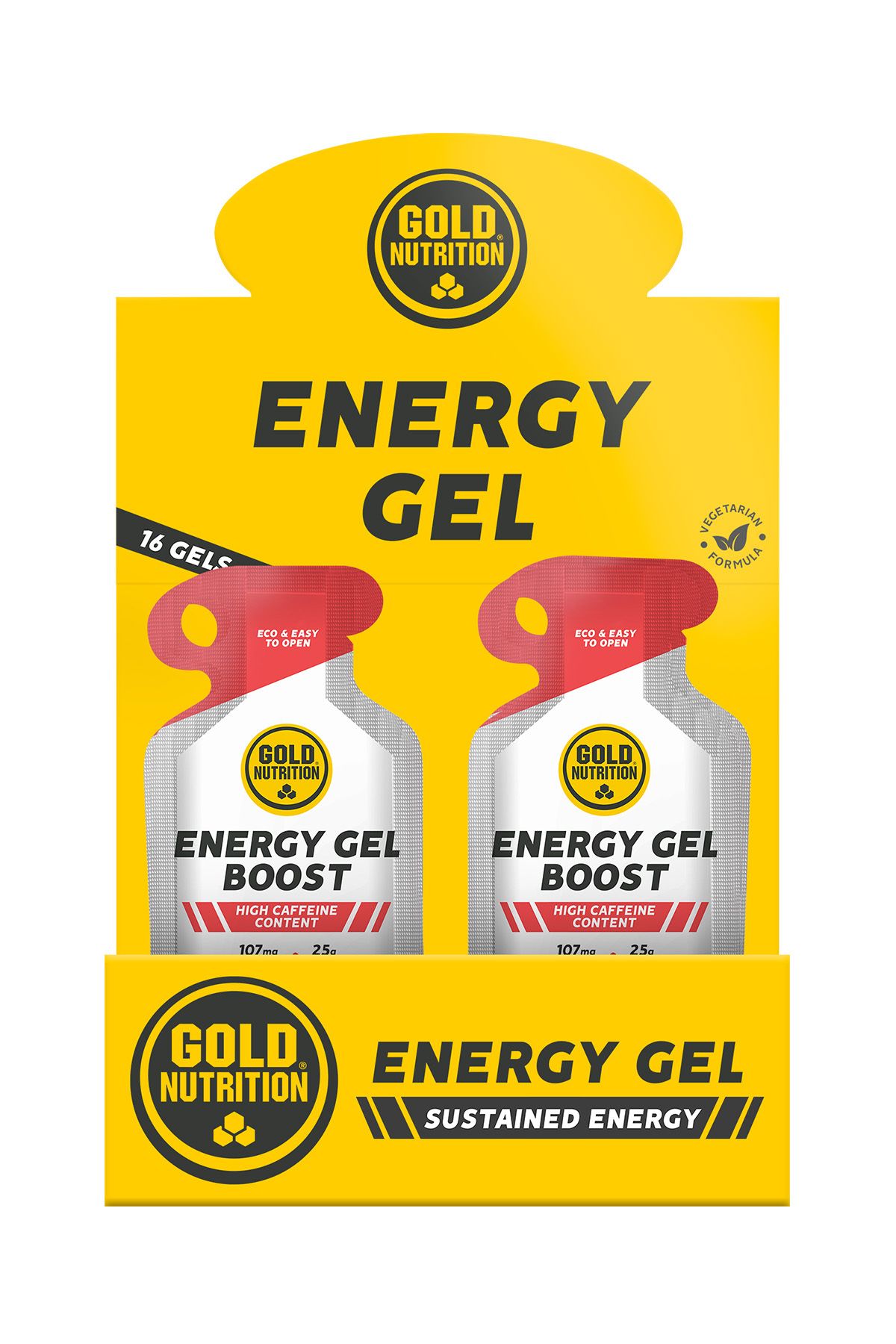 GOLDNUTRITION Gel Energizant Cu Pepene Rosu, Boost Energy Gel, Cutie Cu 16 Geluri - One Size