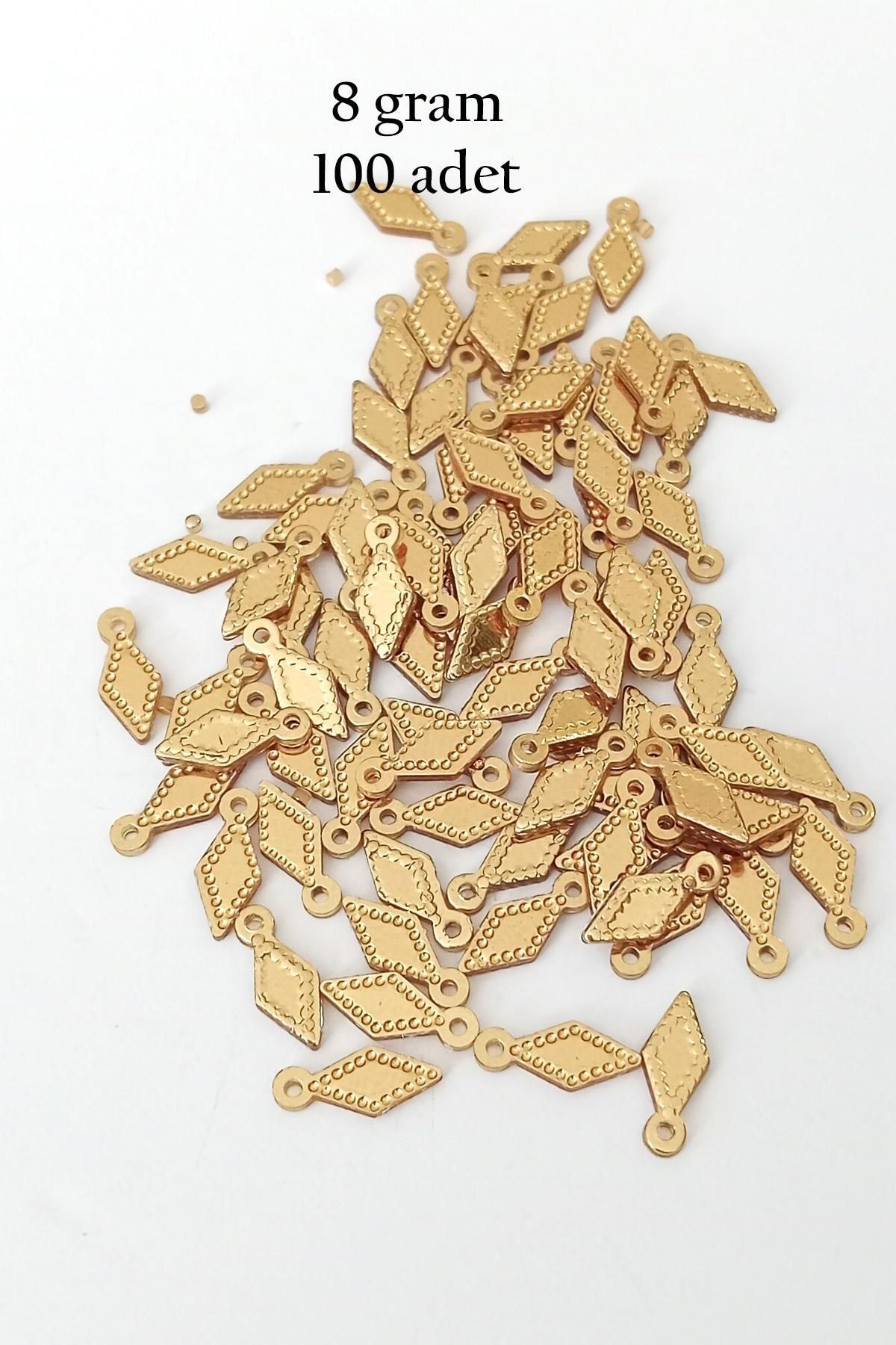 MBB ETİCARET Oya Abiye Bileklik Kolye Pleksi Metalik Plastik Pul Altın Renk 8 gram 100 adet - BNC490