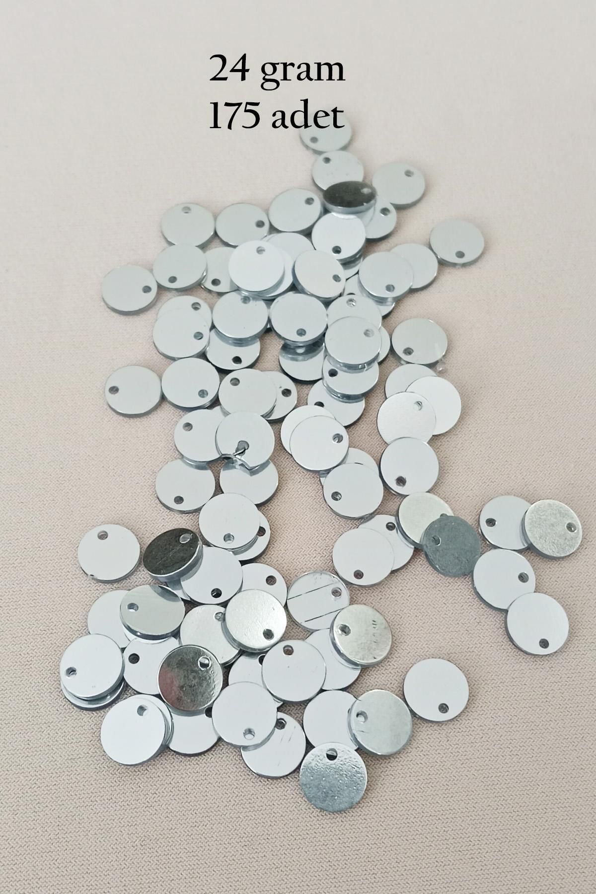 MBB ETİCARET Oya Abiye Bileklik Kolye Pleksi Metalik Plastik Pul Gümüş Renk 24 gram 255 adet - BNC583