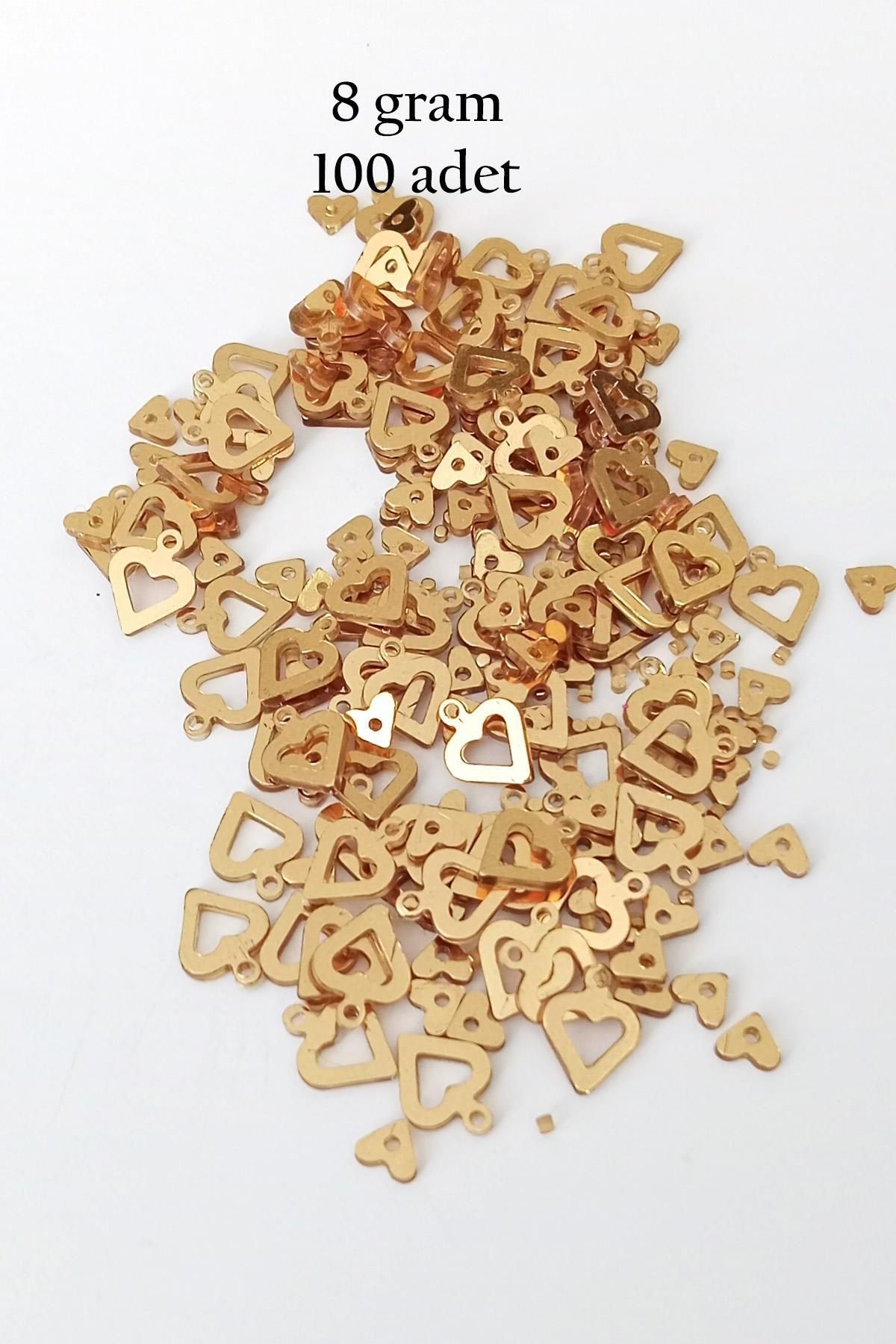 MBB ETİCARET Oya Abiye Bileklik Kolye Pleksi Metalik Plastik Pul Altın Renk 8 gram 100 adet - BNC488