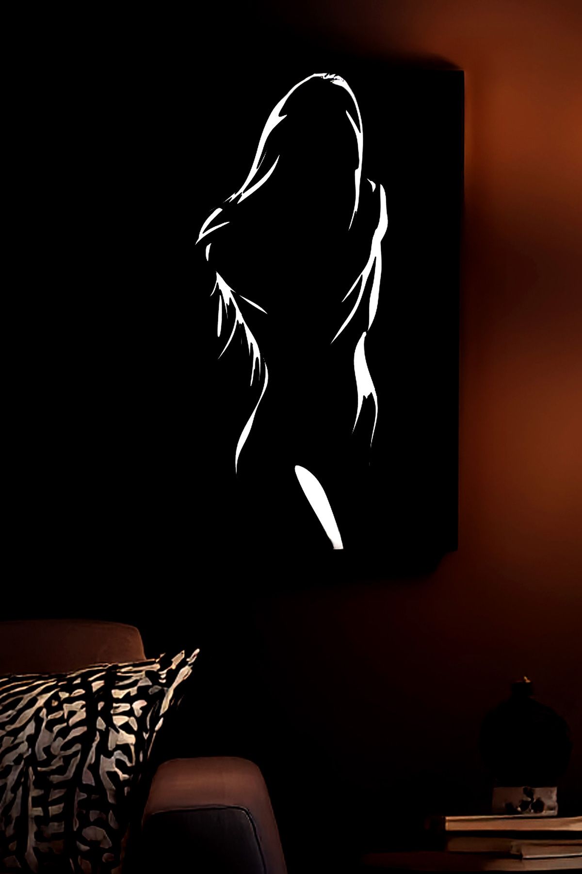 Angels Passion Reflektörlü Dekoratif Kulaklıklı Kuru Kafa (Sugar Skull) Deri Tabl