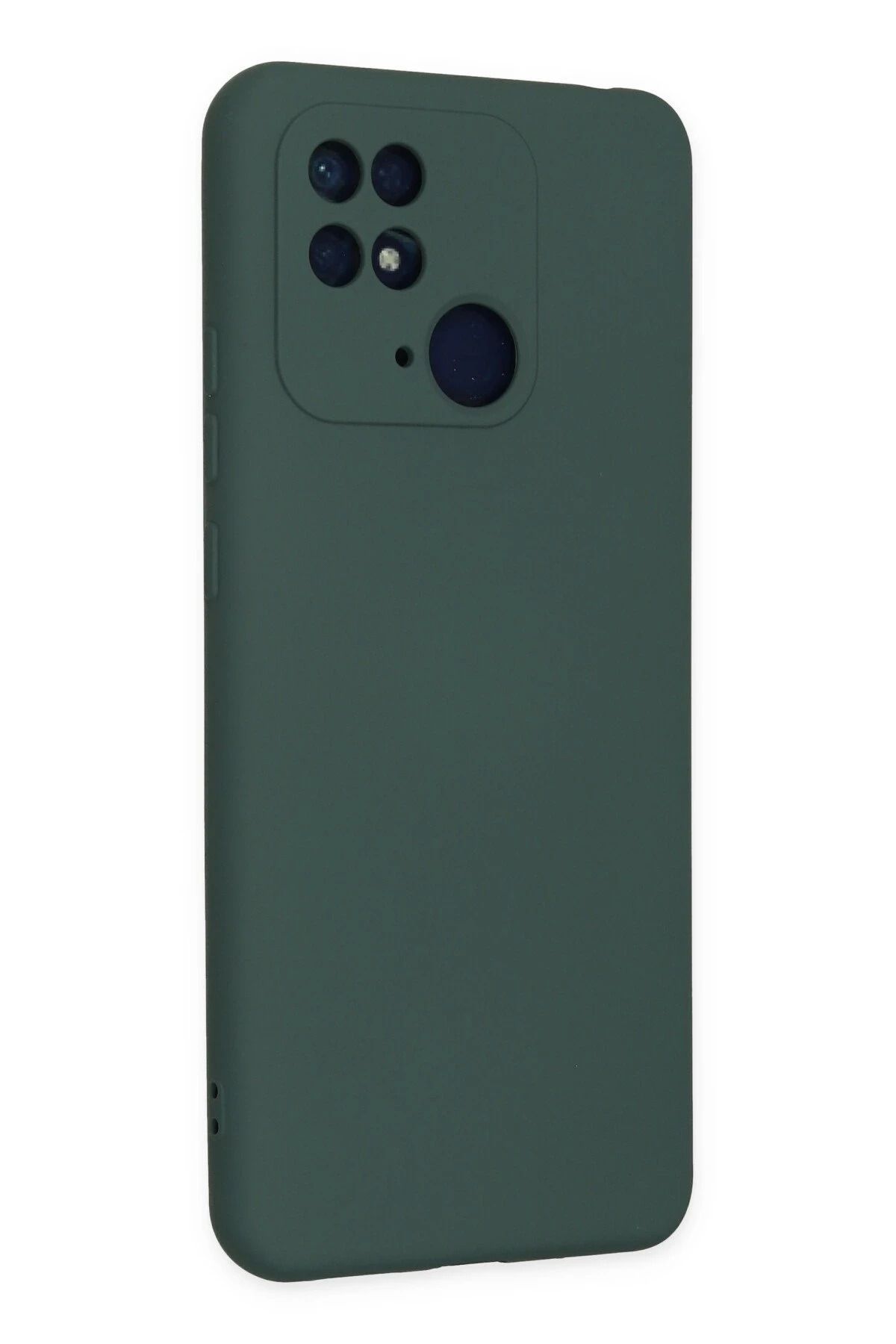NewFace Xiaomi Redmi 10C Uyumlu   Kılıf Nano içi Kadife Silikon - Koyu Yeşil SVLRS