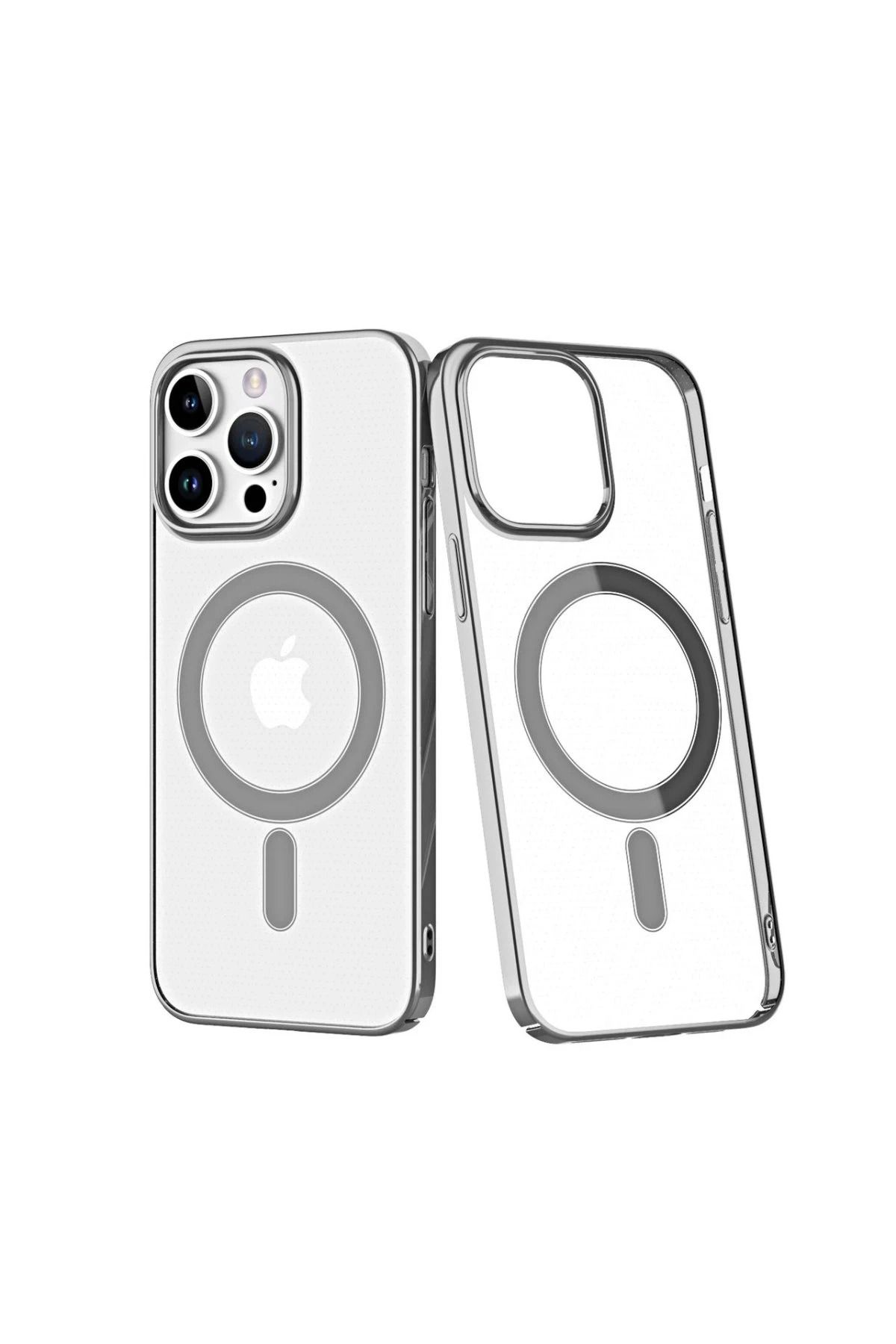 NewFace iPhone 13 Pro Kılıf Element Magneticsafe Sert Kapak - Gümüş NRMSA