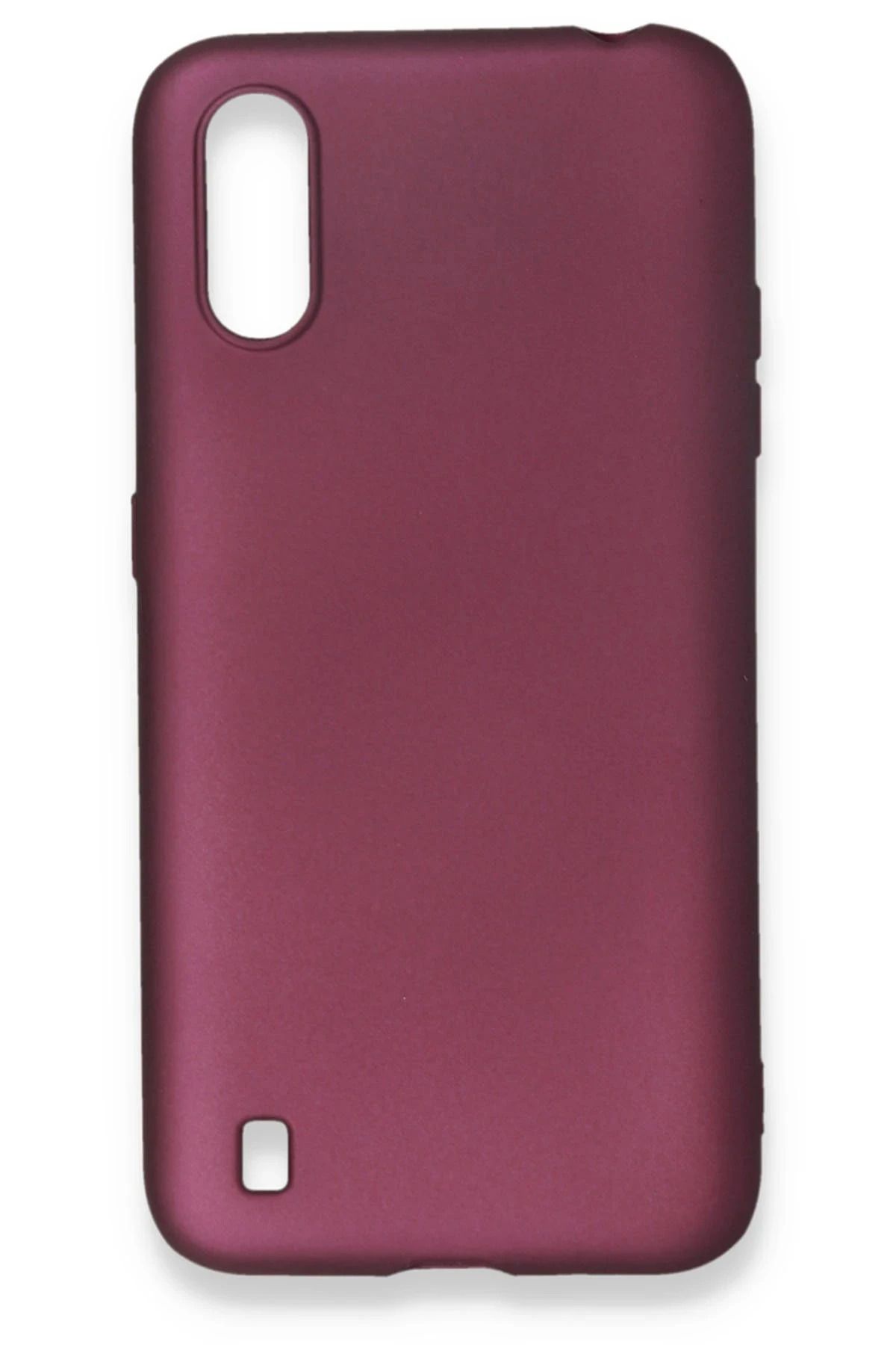 NewFace Samsung Galaxy A01 Kılıf First Silikon - Mürdüm SVLRS