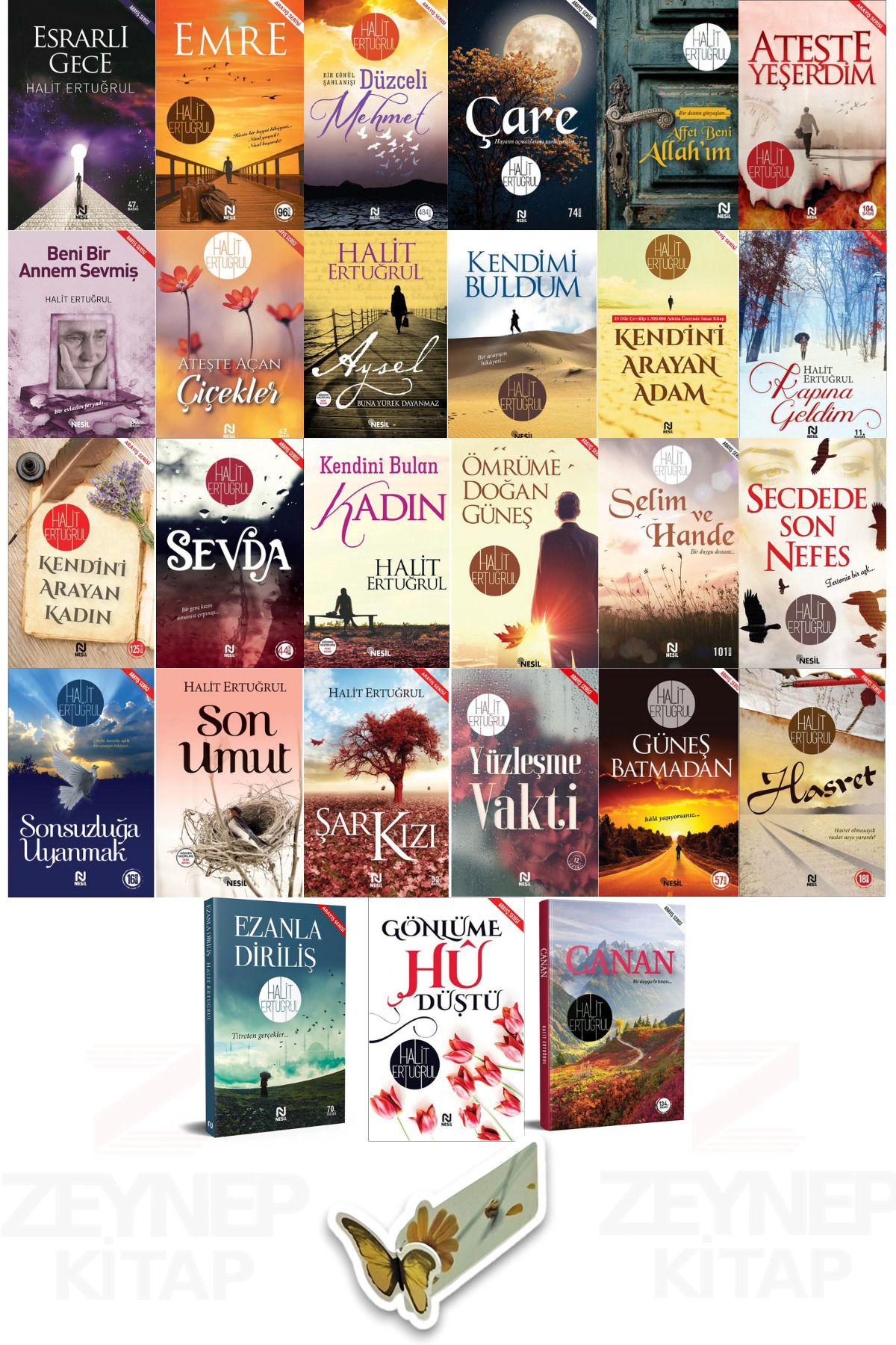Nesil Yayınları Halit Ertuğrul Arayış Serisi 27 Kitap Set(Özel Tasarım Kelebek Ayraç Hediye)