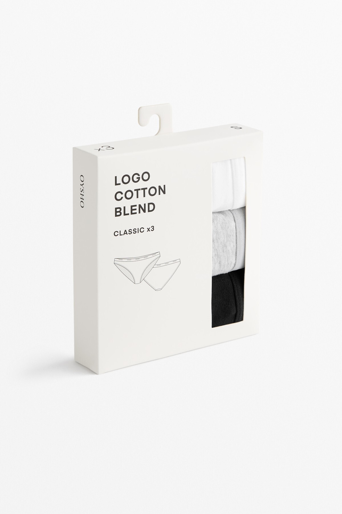 Oysho-3 cotton blend classic briefs with logo 5
