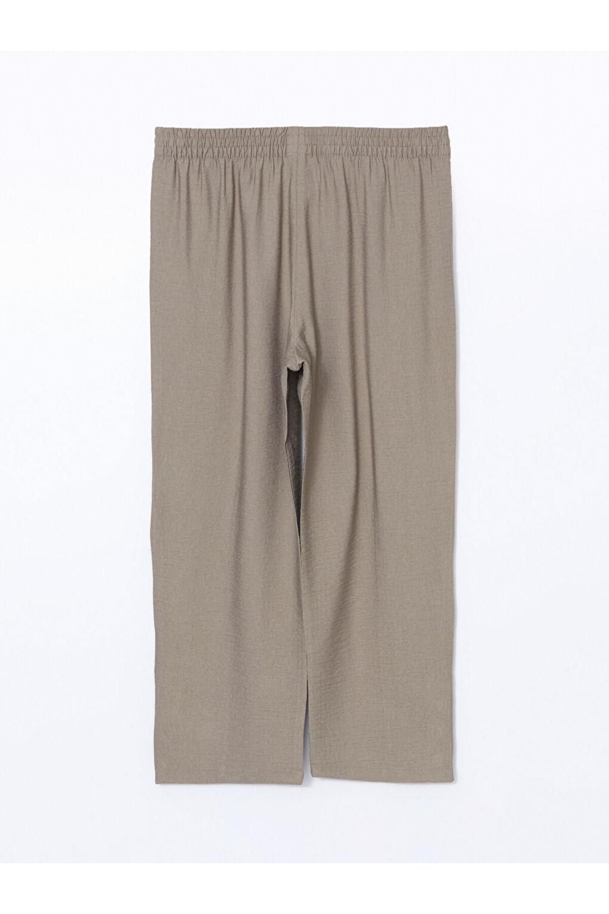 LC Waikiki-Pantaloni de damă cu aspect de in cu talie elastică (S5) 6