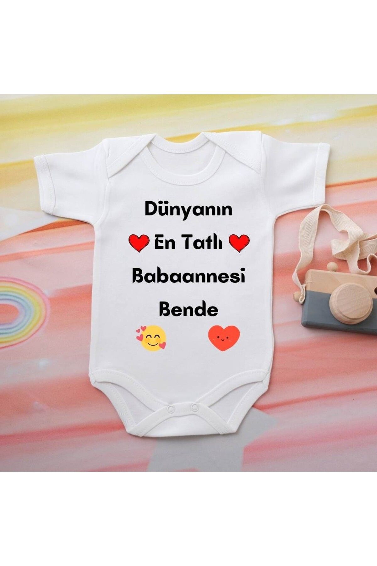 soft wing %100 Pamuklu Organik Baskılı Premium Çıtçıtlı Bebek Body Zıbın 00023