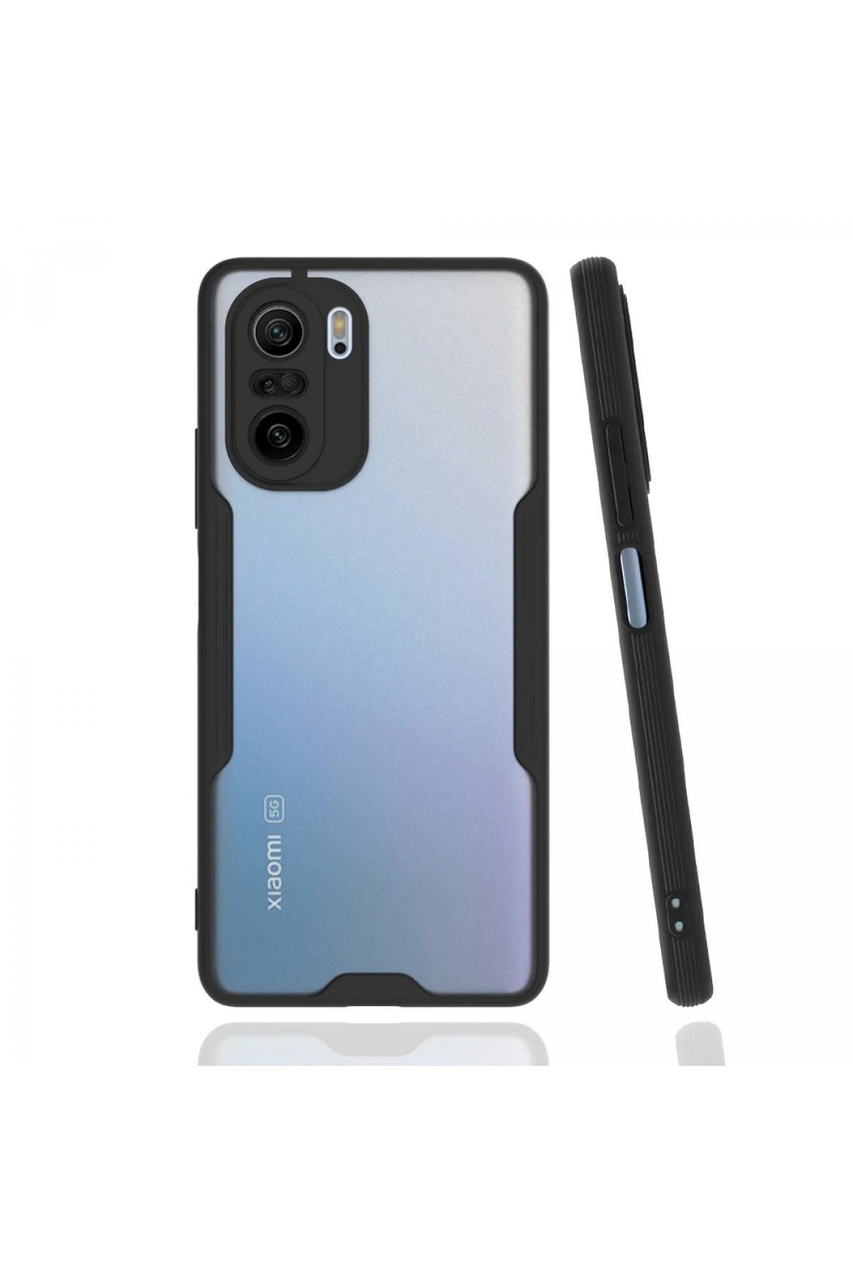 NewFace Xiaomi Poco F3 Kılıf Platin Silikon - Siyah SVLRS