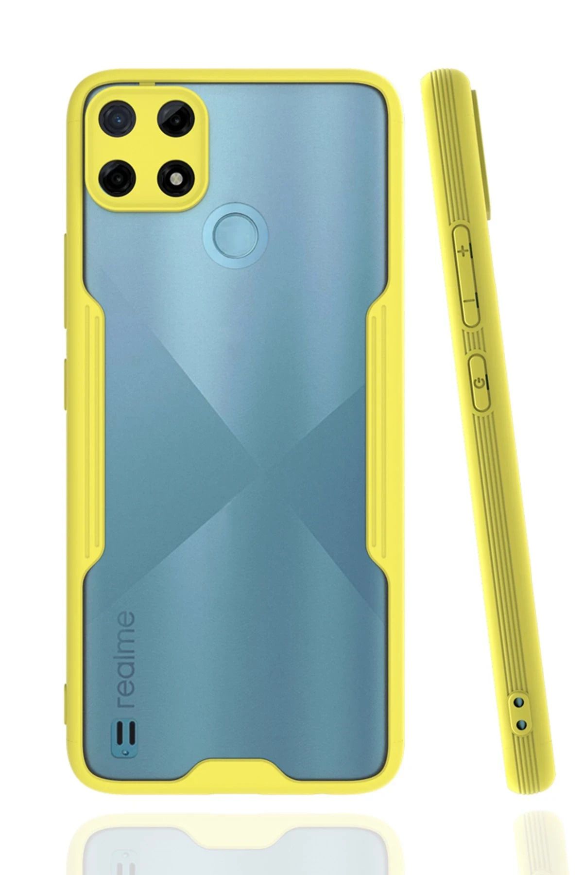 NewFace Realme C25Y Kılıf Platin Silikon - Sarı SVLRS