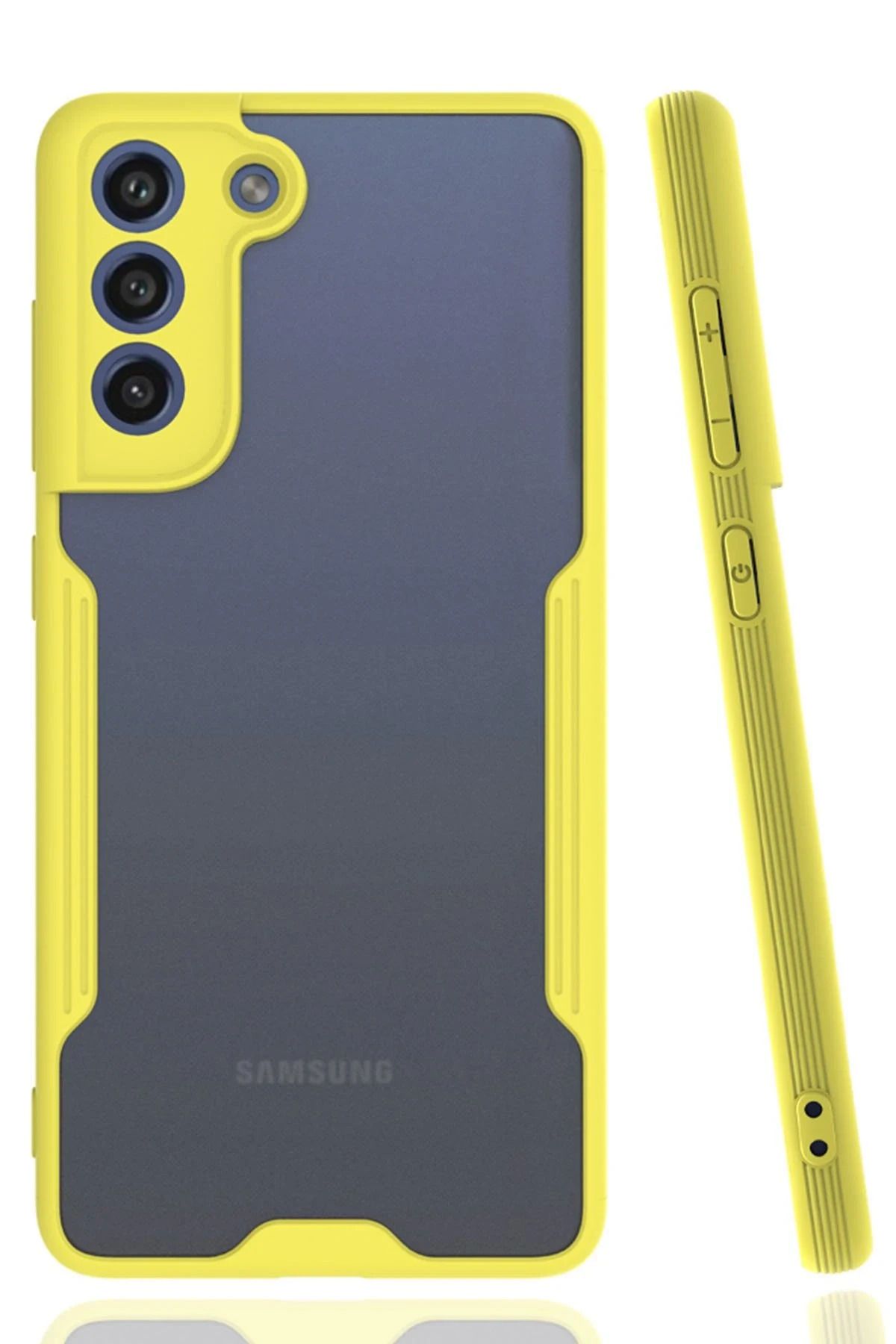 NewFace Samsung Galaxy S21 FE Kılıf Platin Silikon - Sarı SVLRS