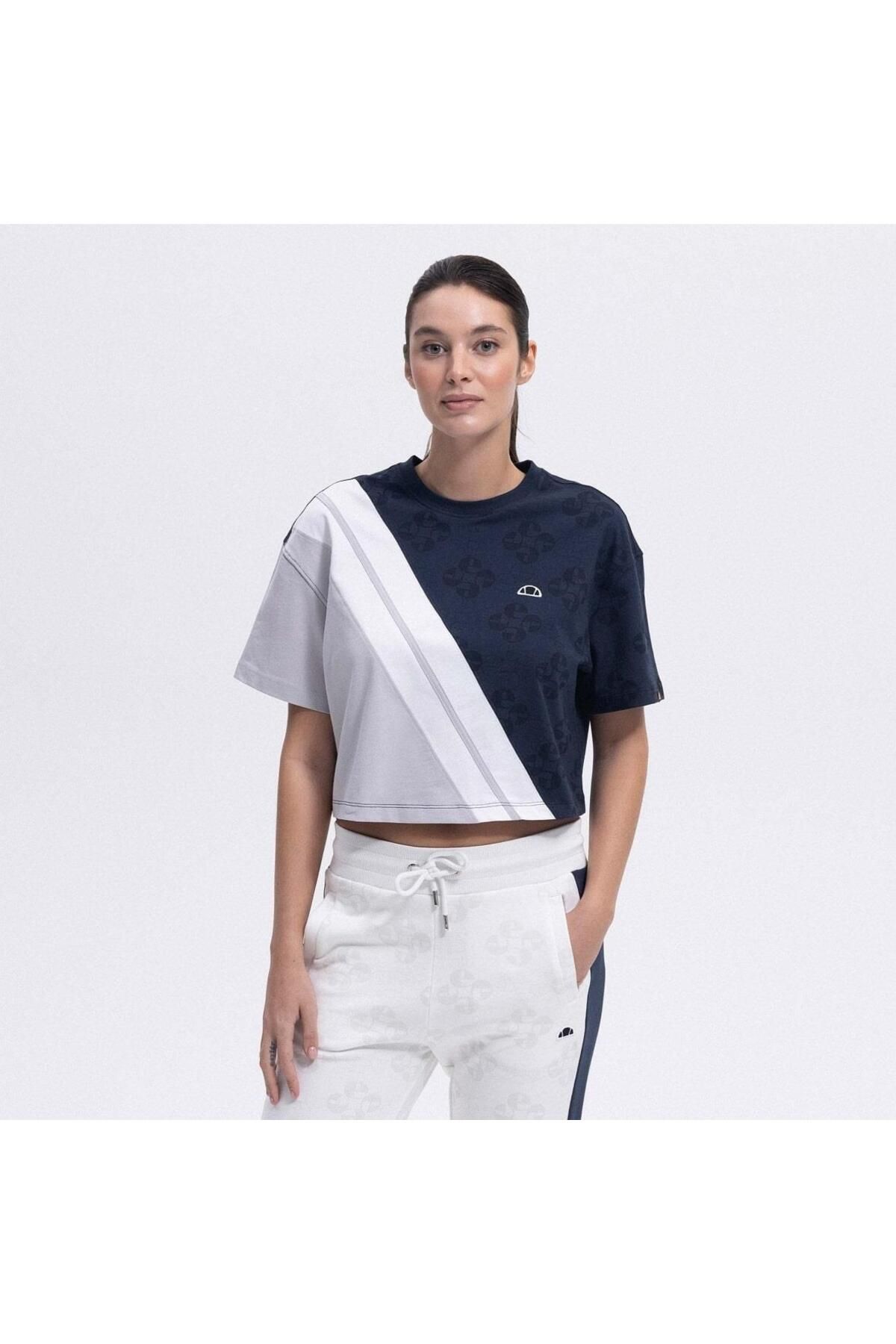 Ellesse EF376-NV Crop Kadın T-Shirt - Lacivert