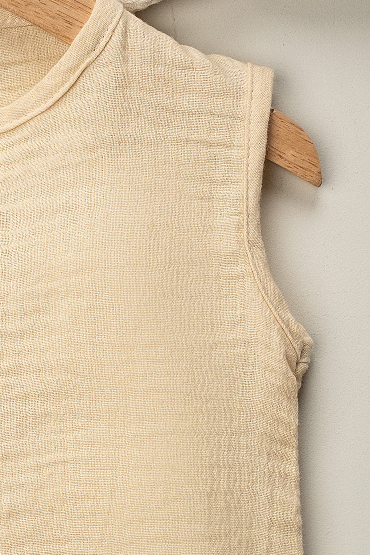 Mai Perla Organik Müslin Yazlık Naturel Cepli Bebek Tulum fotoğrafı 5 (önizleme)