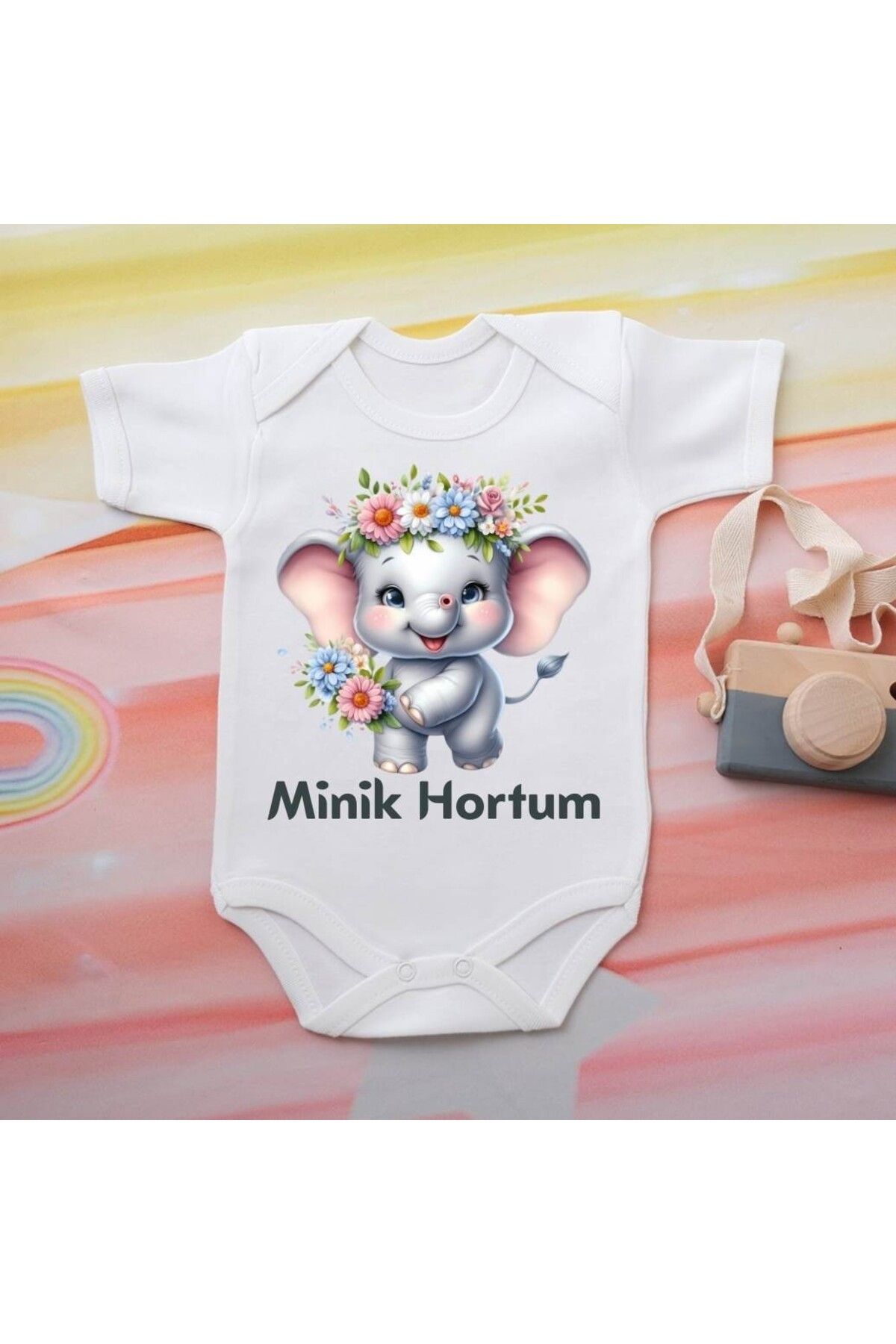 soft wing %100 Pamuklu Organik Baskılı Premium Çıtçıtlı Bebek Body Zıbın 00081