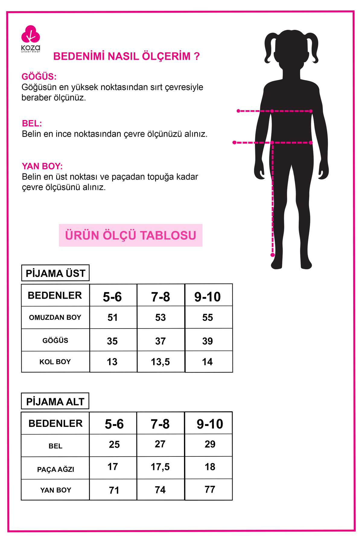 koza iç giyim Kız Çocuk Pamuklu Kalpli Desenli Pijama Takımı fotoğrafı 5 (önizleme)