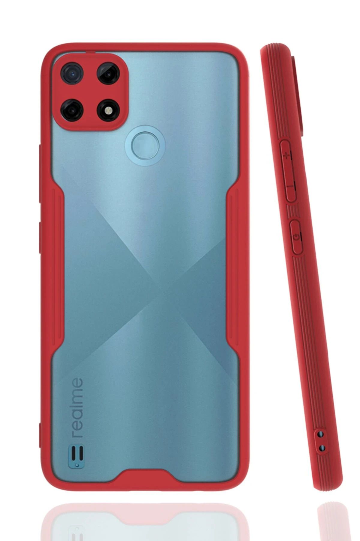 NewFace Realme C25Y Kılıf Platin Silikon - Kırmızı SVLRS