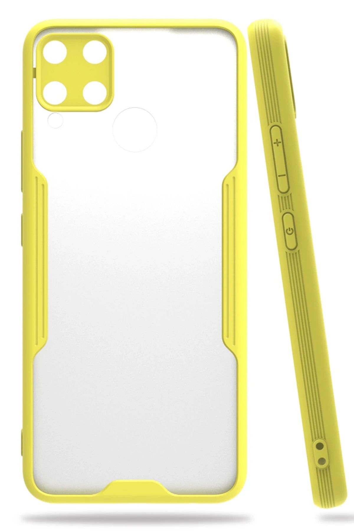 NewFace Realme C15 Kılıf Platin Silikon - Sarı SVLRS
