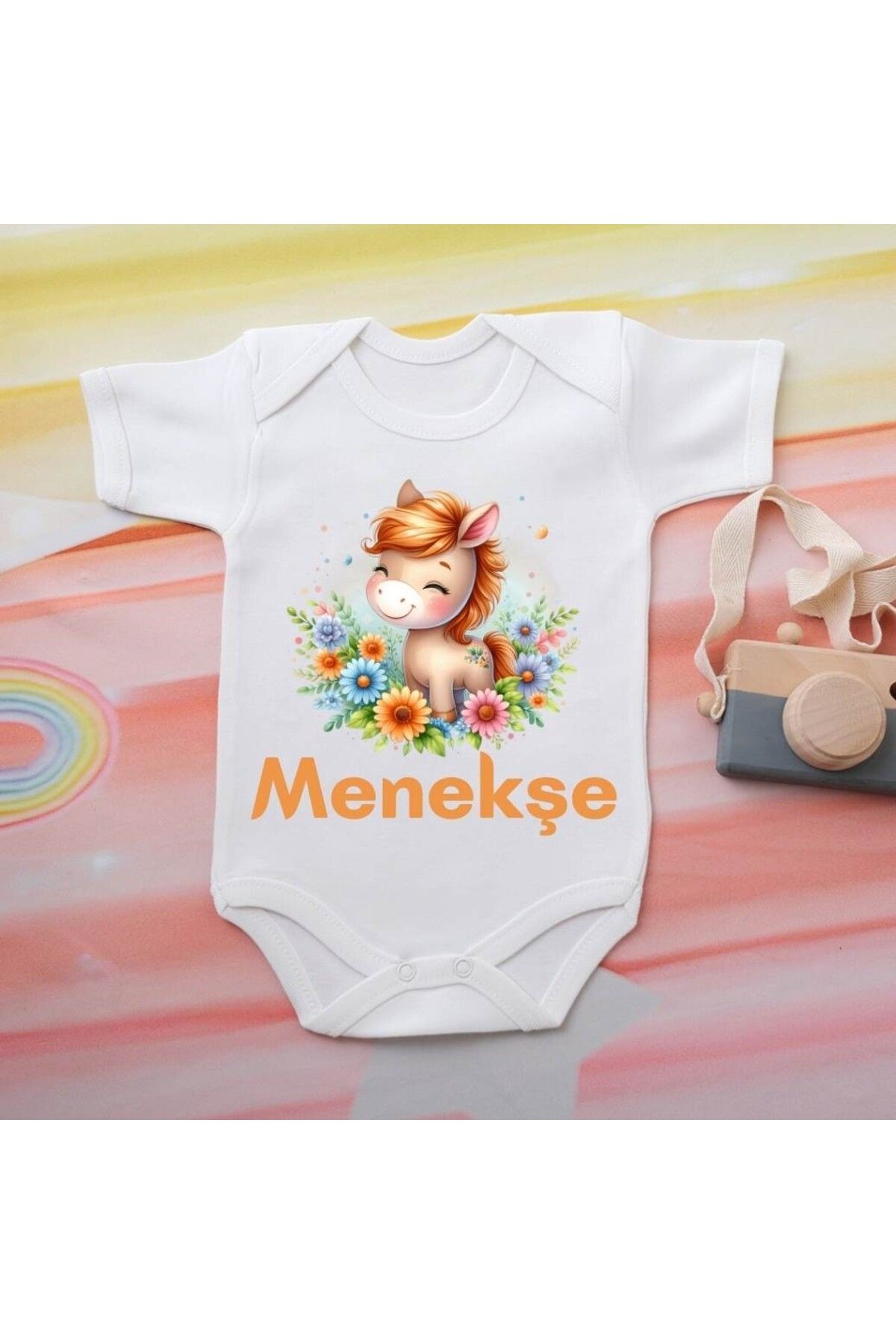 soft wing %100 Pamuklu Organik Baskılı Premium Çıtçıtlı Bebek Body Zıbın 00073