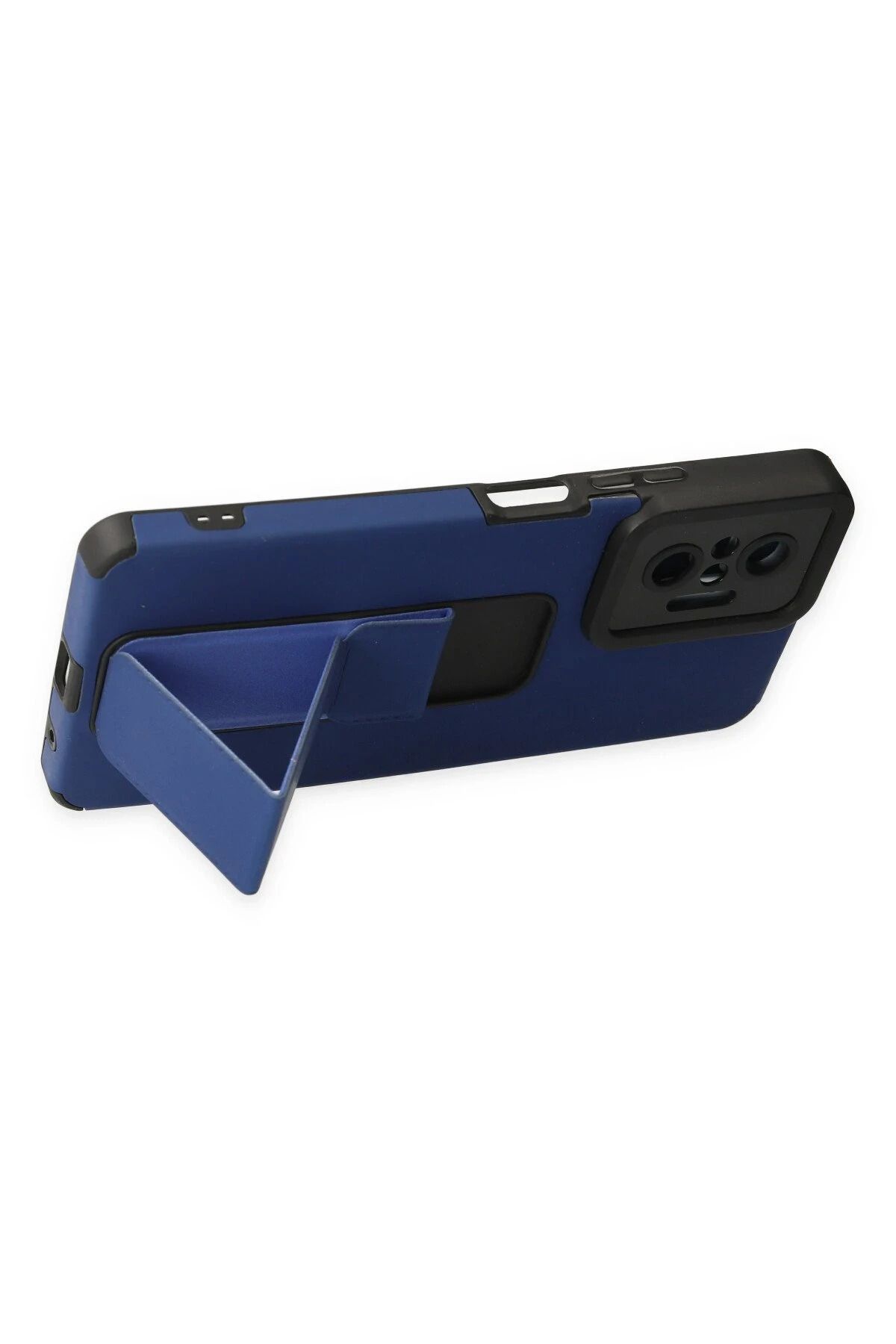 NewFace Xiaomi Redmi Note 10 Pro Kılıf Mega Standlı Silikon - Mavi SVLRS