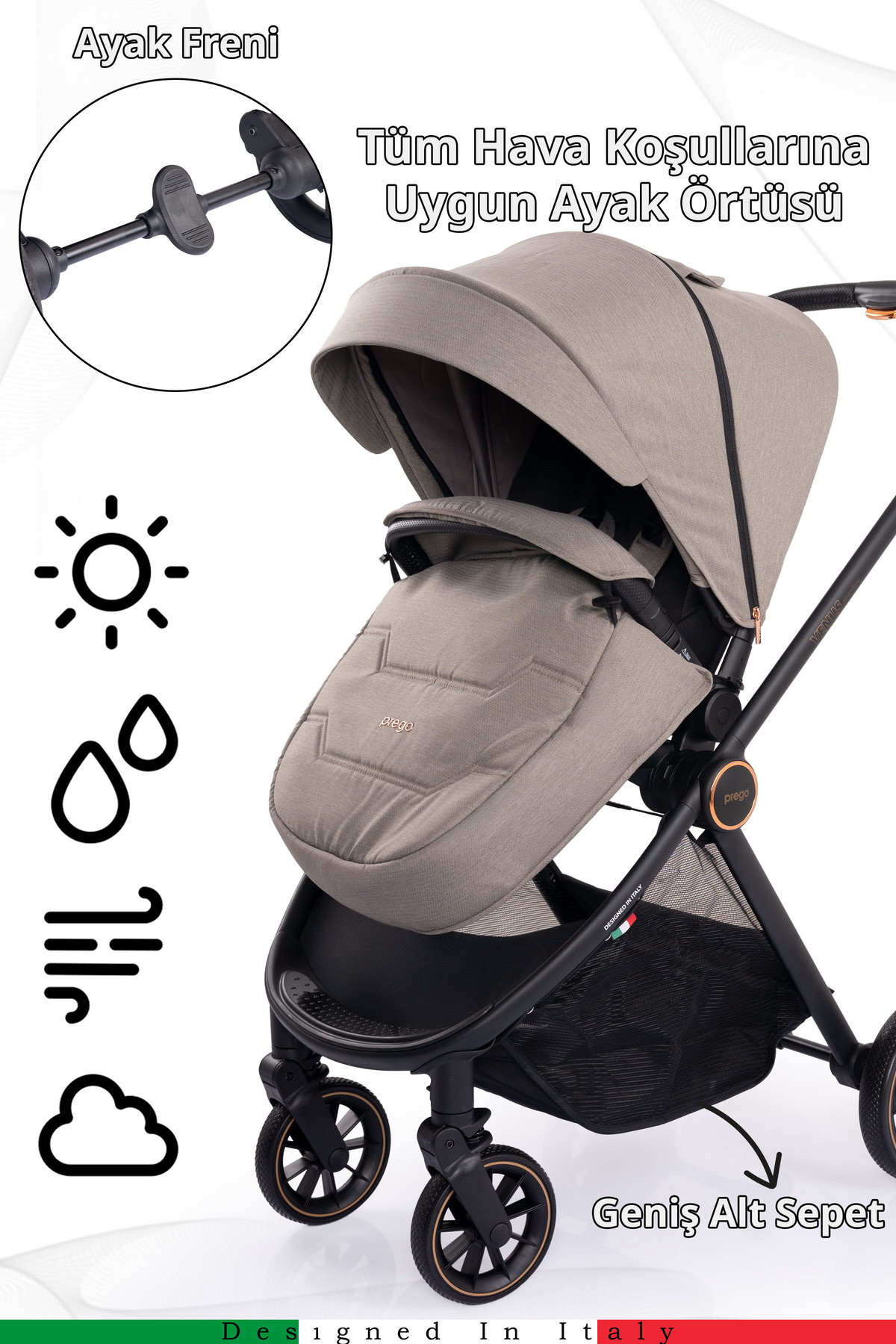 Prego Venüs Premium UV Tenteli Travel Sistem Bebek Arabası fotoğrafı 3 (önizleme)