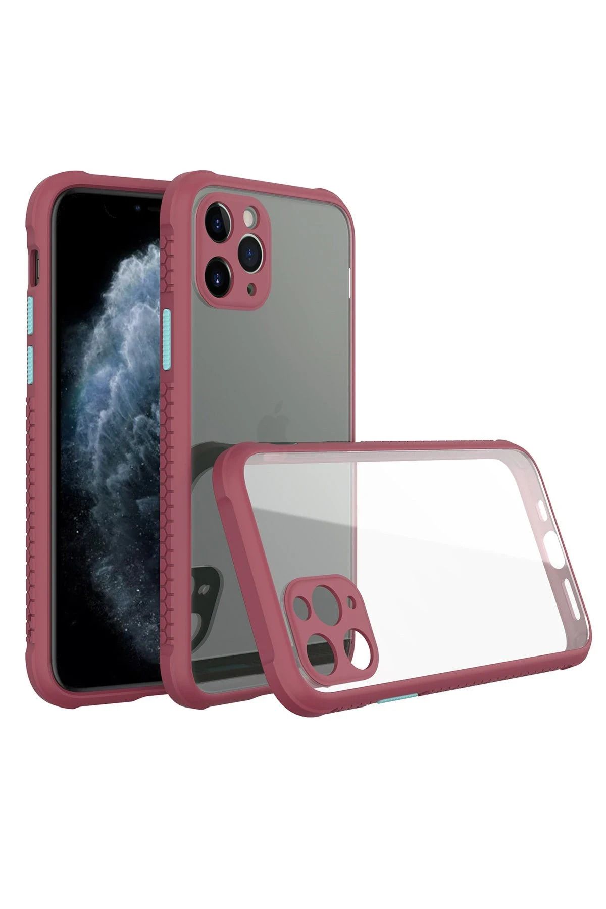 NewFace iPhone 11 Pro Kılıf Miami Şeffaf Silikon - Fuşya SVLRS