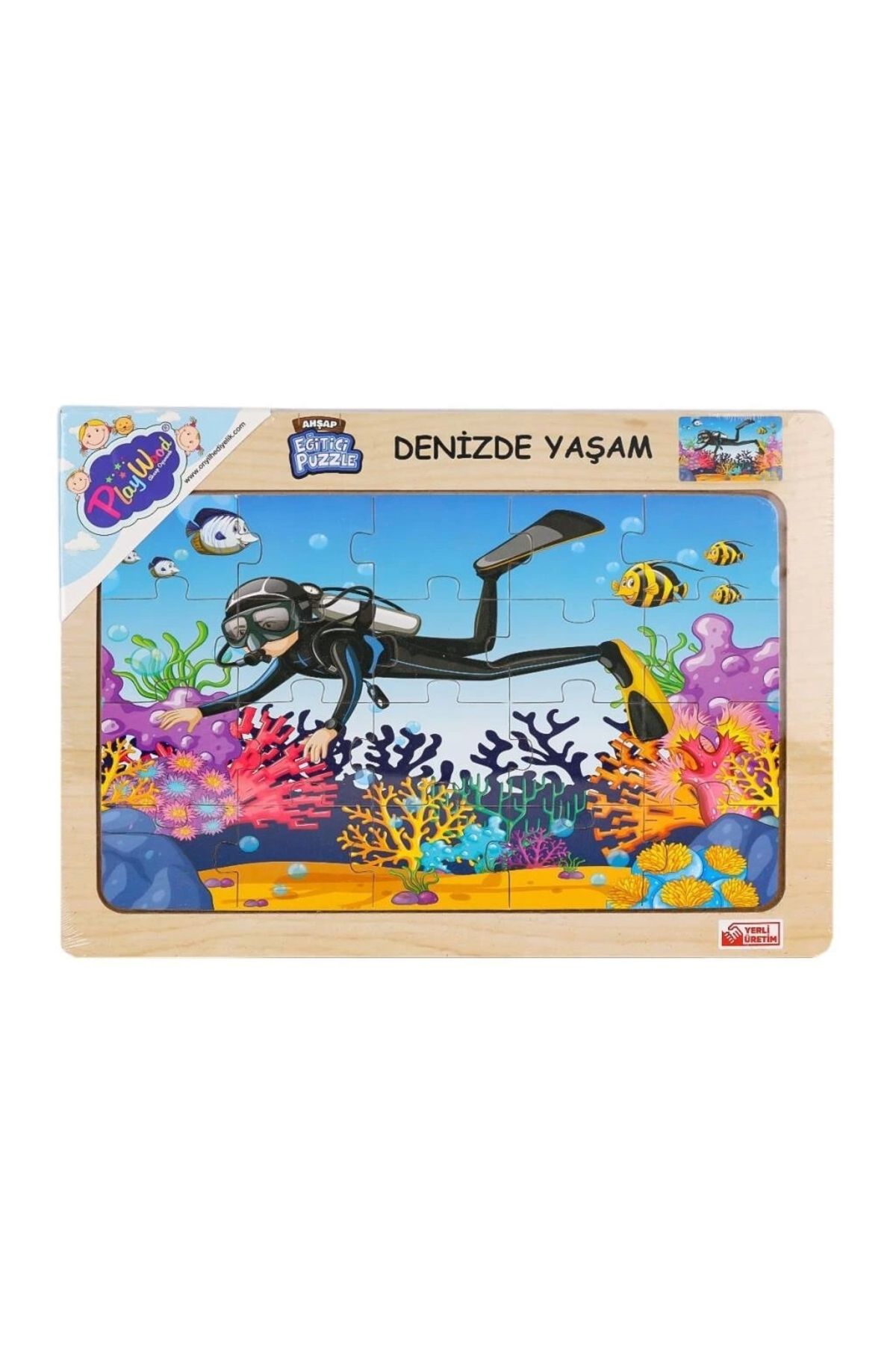 GLIMMERY Nessiworld ONY-187-188-189-190 Ahşap Eğitici Puzzle Denizde Yaşam