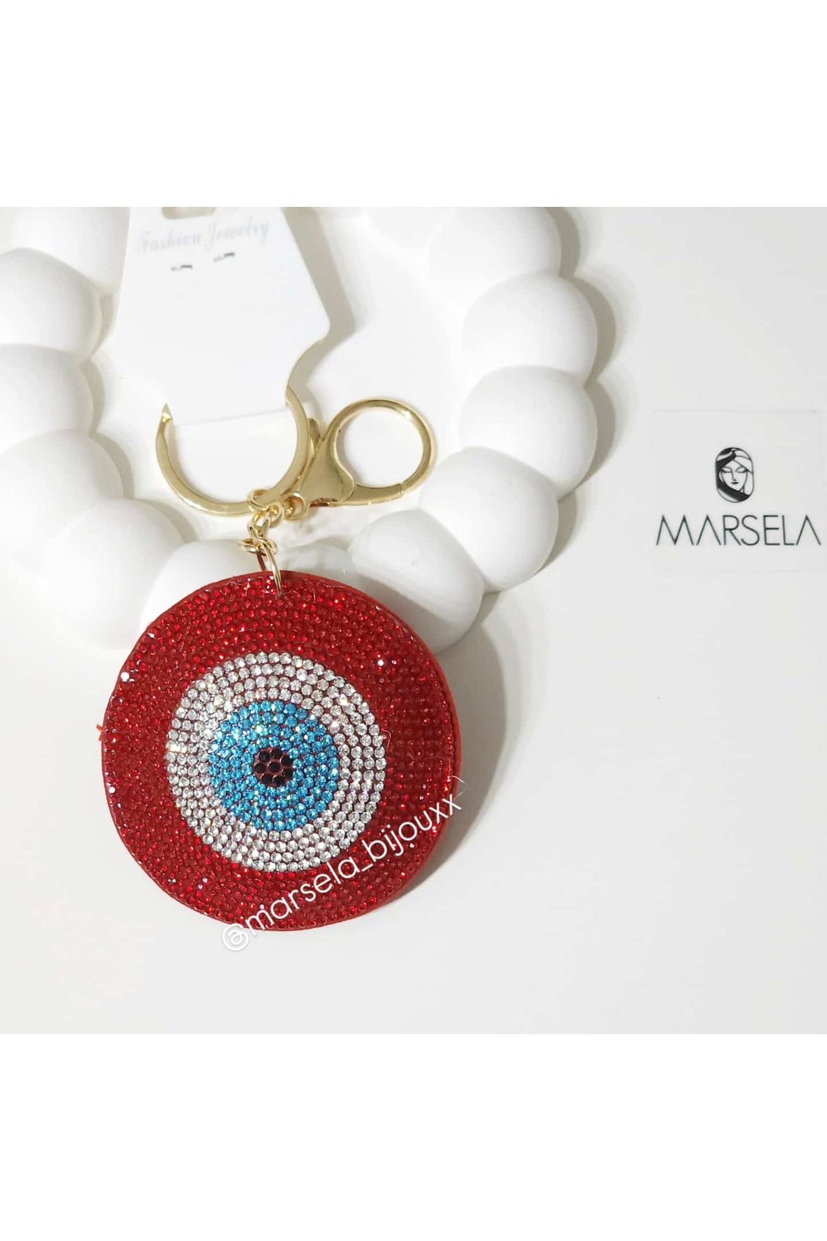 MORMAVİ Marsela Nazar Boncuğu Çanta Aksesuarı, Anahtarlık