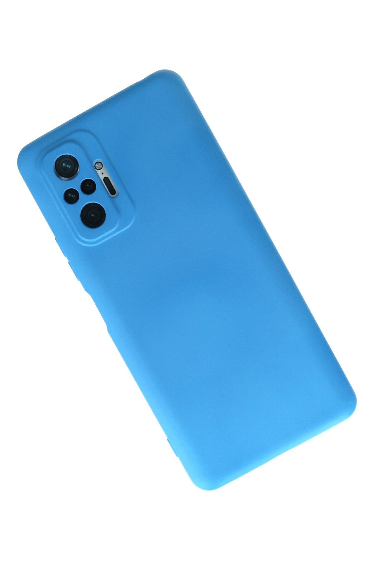 NewFace Redmi Note 10 Pro uyumlu  Kılıf Nano içi Kadife Silikon - Mavi WLZOR