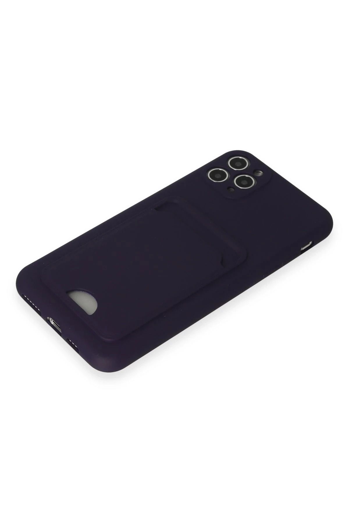 NewFace iPhone 11 Pro Max Kılıf Kelvin Kartvizitli Silikon - Derin Mor SVLRS
