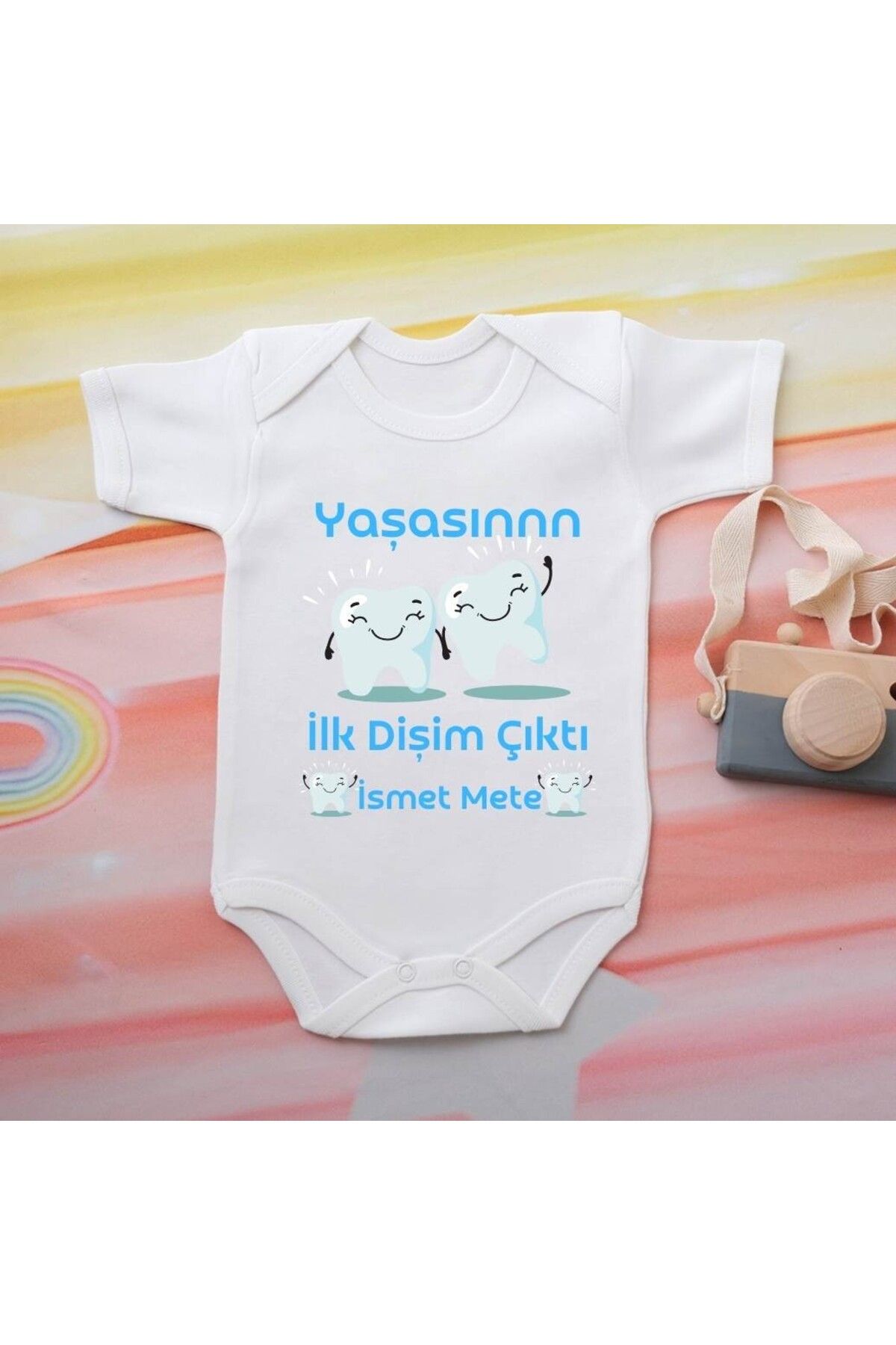 soft wing %100 Pamuklu Organik Baskılı Premium Çıtçıtlı Bebek Body Zıbın 00016