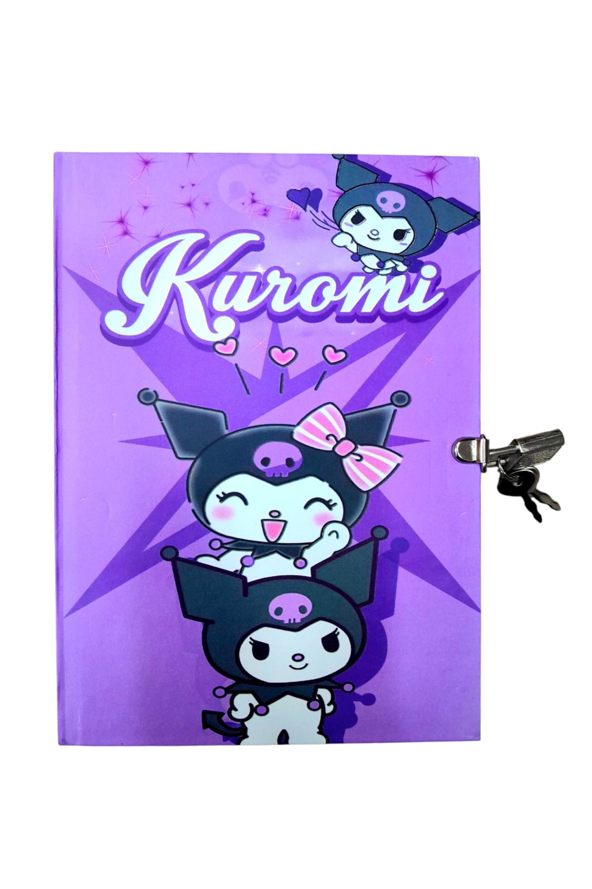 ÇİLEKHOMEAVM Kuromi Karakter Kilitli Hatıra Günlük Anı Defteri Yıldız Kuromi Seri kilitli defter