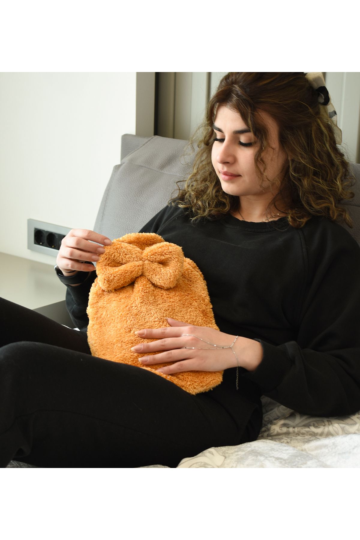 Özgüner Oyuncak Sıcak Su Torbası İçin Kurdeleli Peluş Kılıf – Yumuşacık ve Estetik