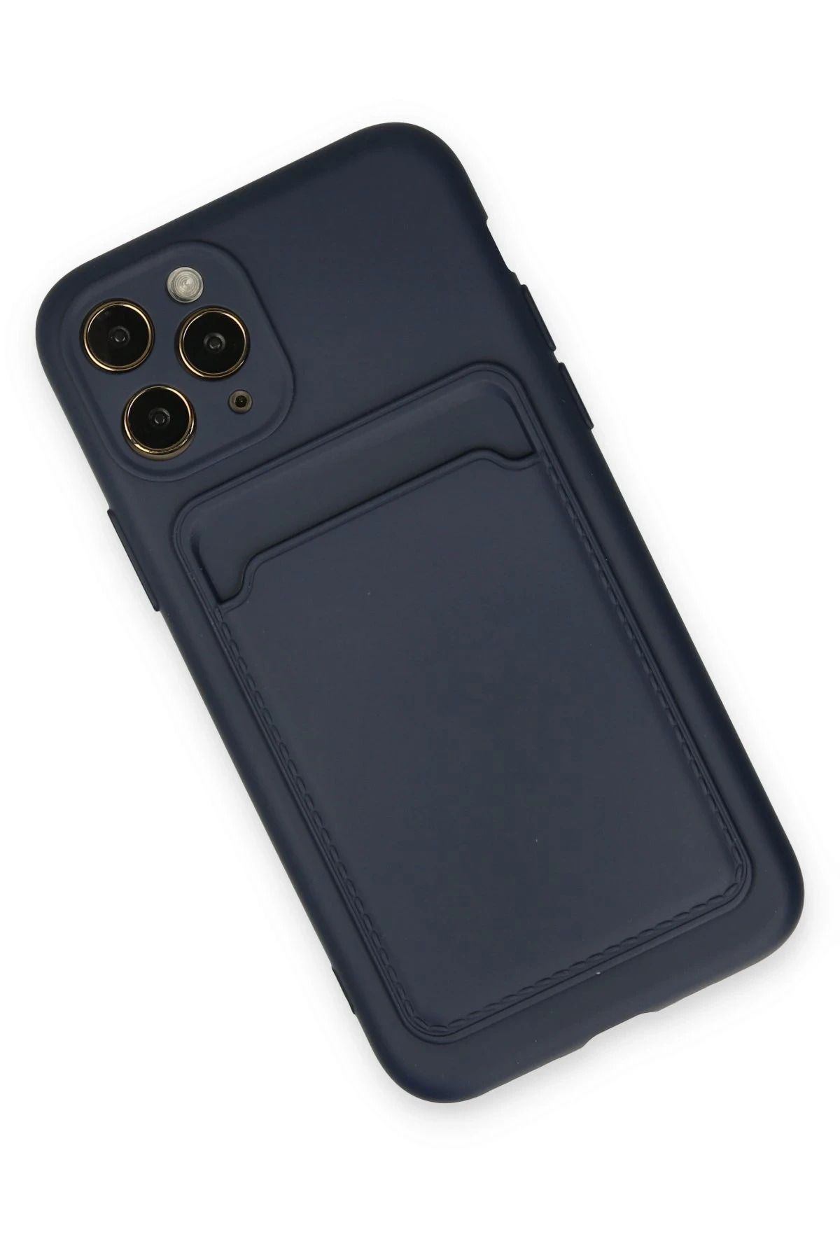 NewFace iPhone 11 Pro Kılıf Kelvin Kartvizitli Silikon - Lacivert MRAYD
