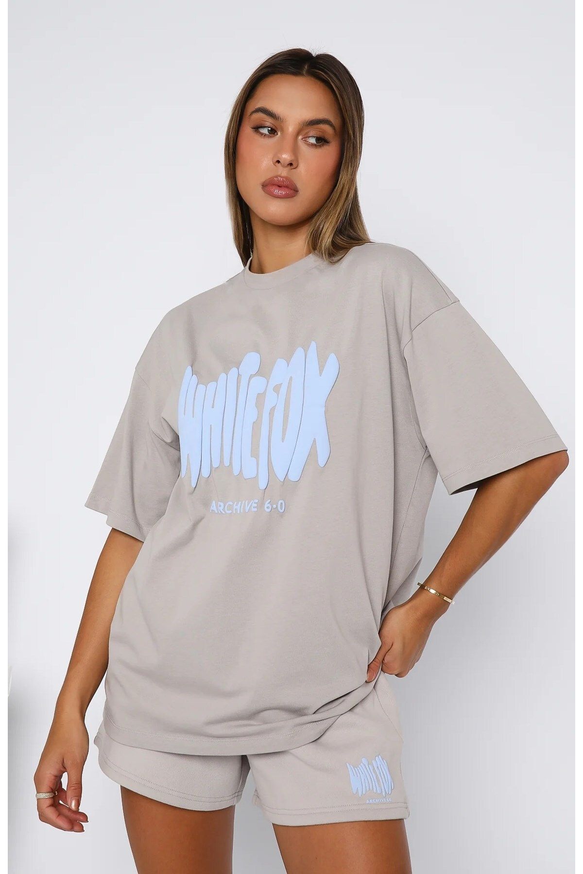 The Champ Clothing WF Baskılı Rahat Kesim %100 Pamuklu Şor Tişört Takım
