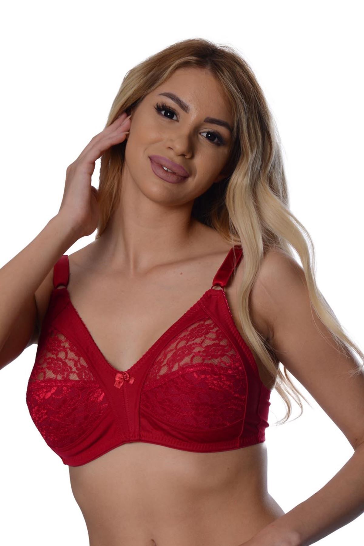Shop58 Bordo Dantelli Toparlayıcı Sütyen - 503