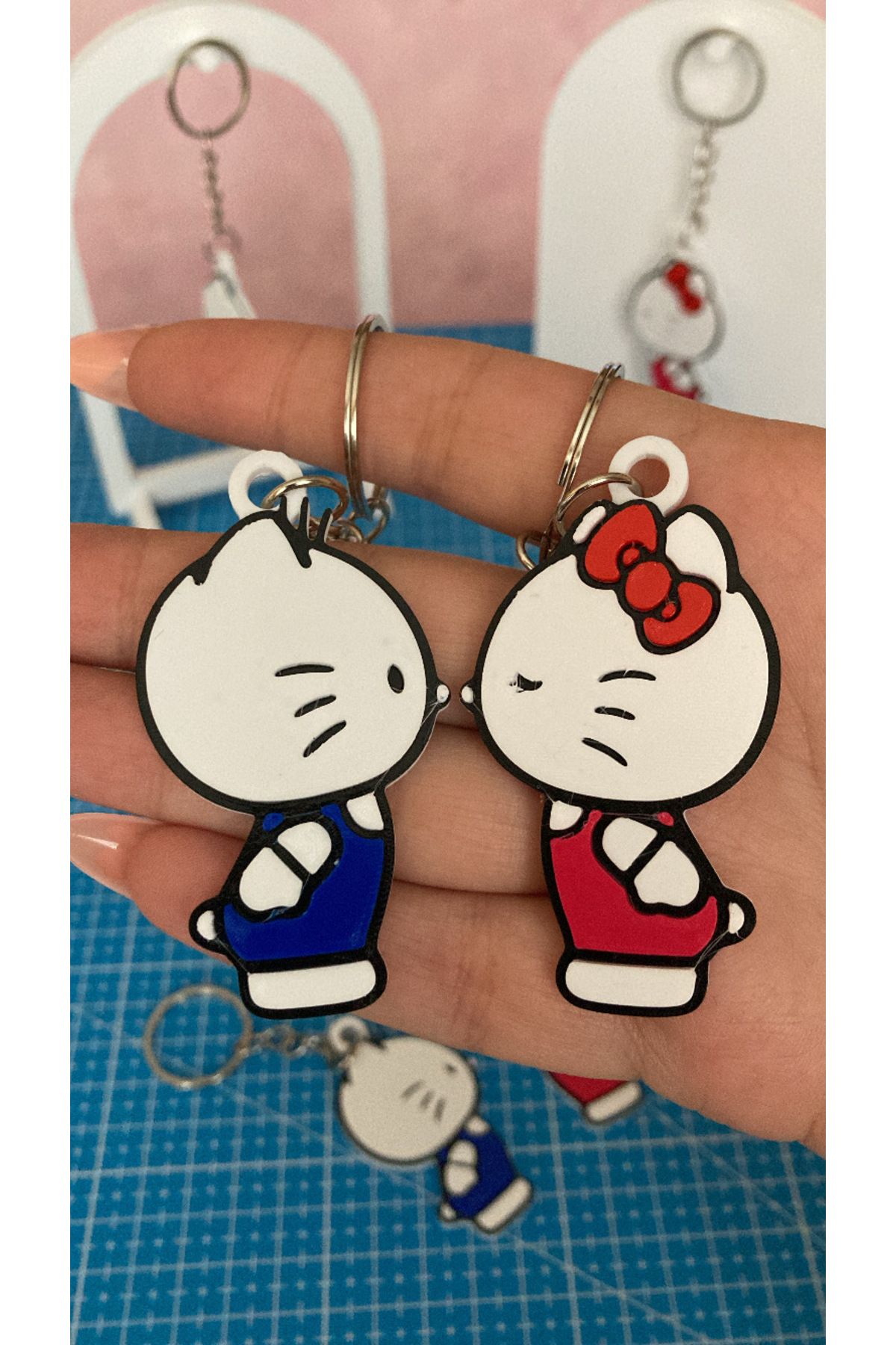 Ecey Studio Sevgiliye Özel Hello Kitty Anahtarlık Seti/Sanrio