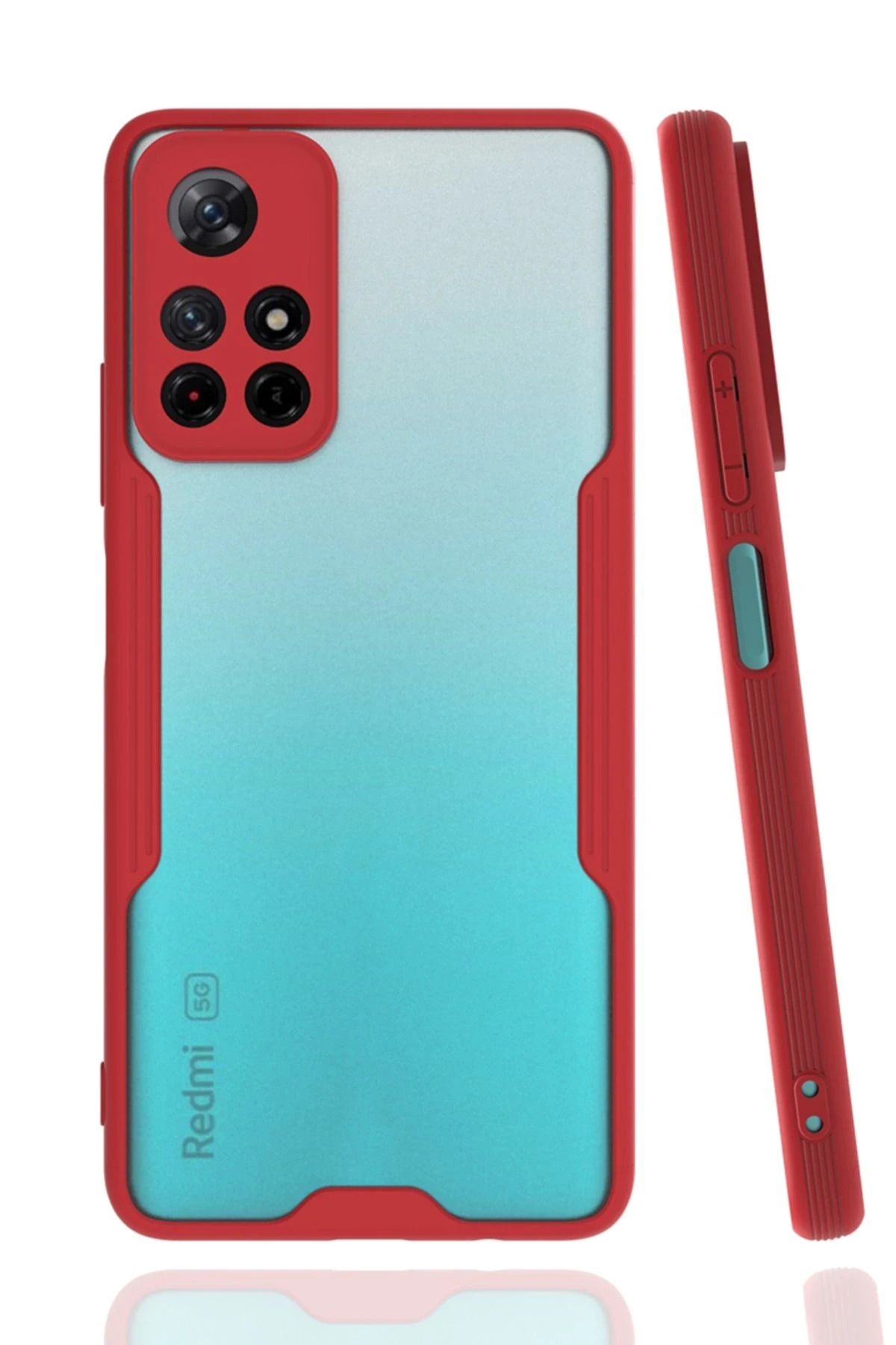 NewFace Xiaomi Redmi Note 11T Kılıf Platin Silikon - Kırmızı NRMSA