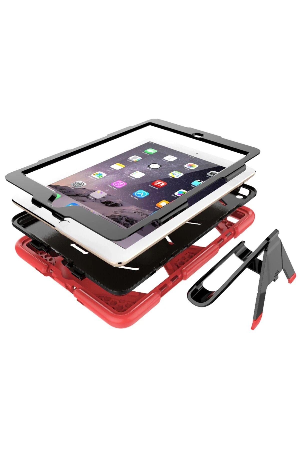 NewFace iPad 5 Air 9.7 Kılıf Griffin Tablet Kapak - Kırmızı SVLRS