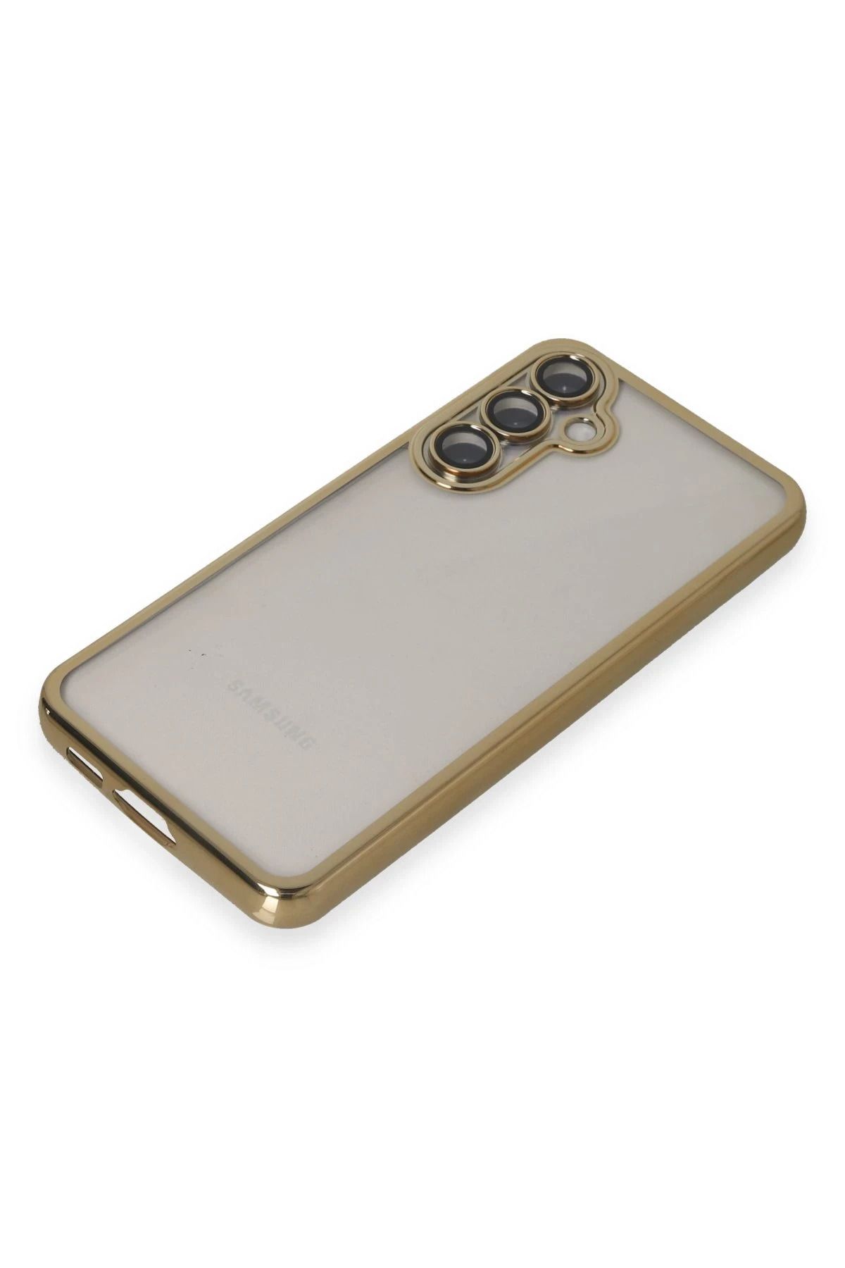 NewFace Samsung Galaxy S23 FE Kılıf Lensli Silikon - Gold SVLRS