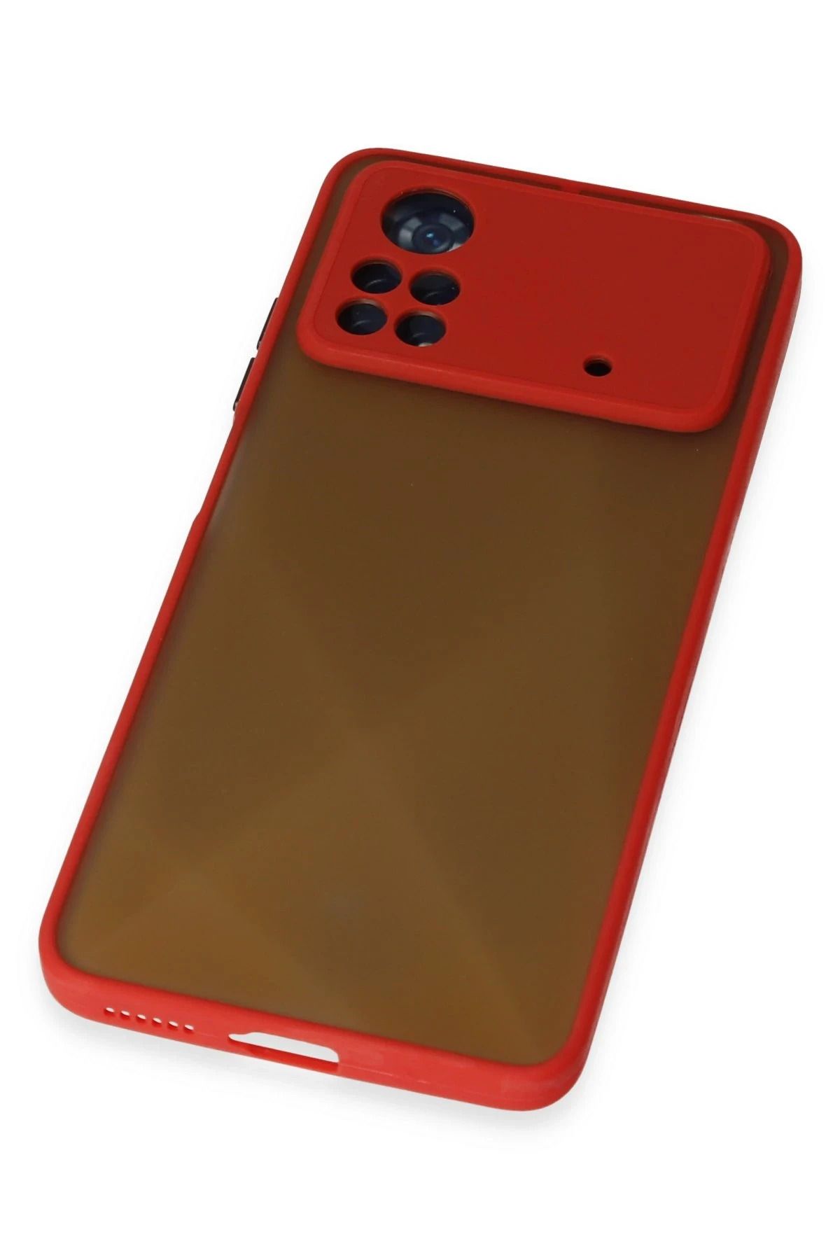 NewFace Xiaomi Poco X4 Pro 5G Kılıf Montreal Silikon Kapak - Kırmızı SVLRS