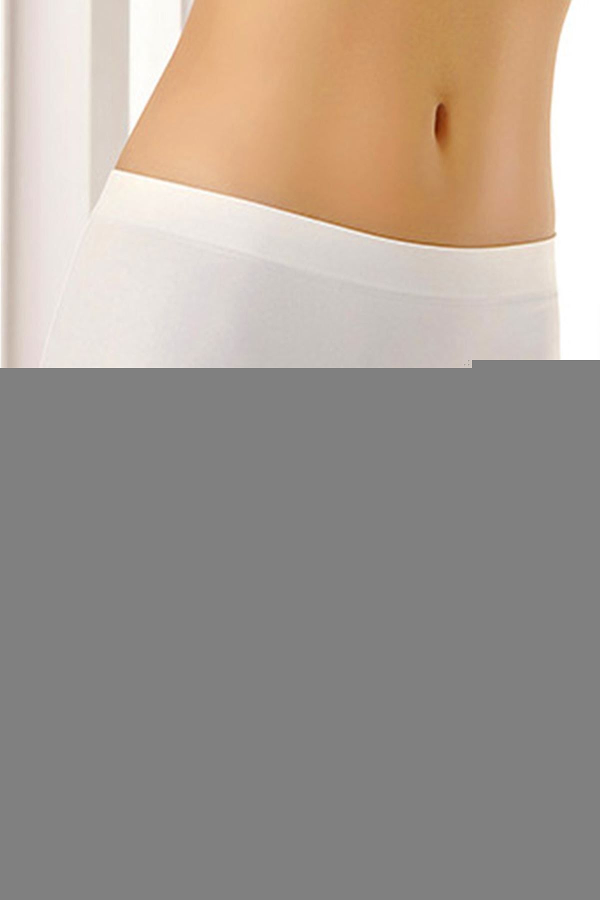 Shop58 Beyaz Dikişsiz Kadın Boxer Korse Korse - 700